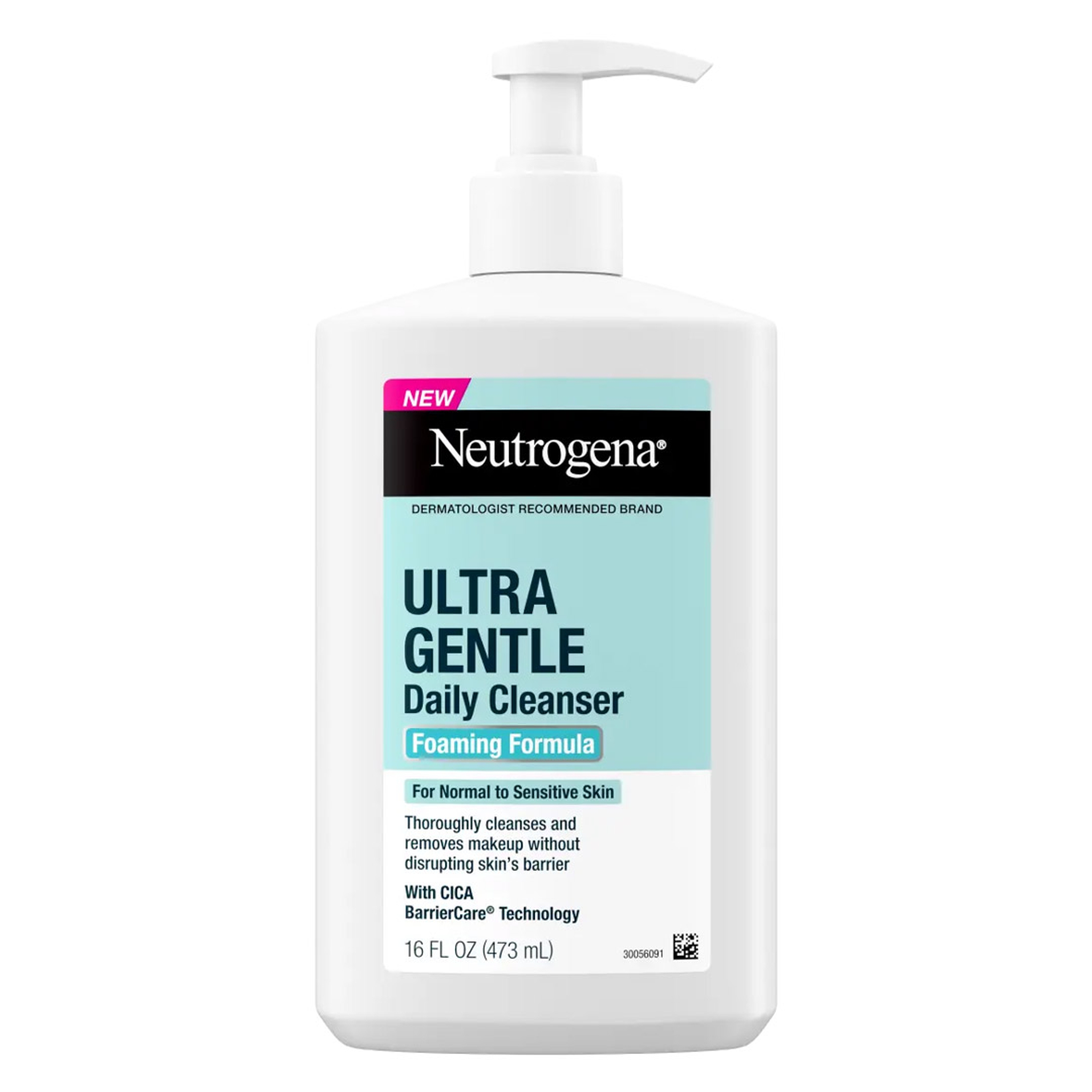 Neutrogena Ultra Gentle Daily Cleanser 16 fl.oz - Foaming Face Wash with CICA Removes Dirt, Oil & Makeup, Fragrance-Free 1