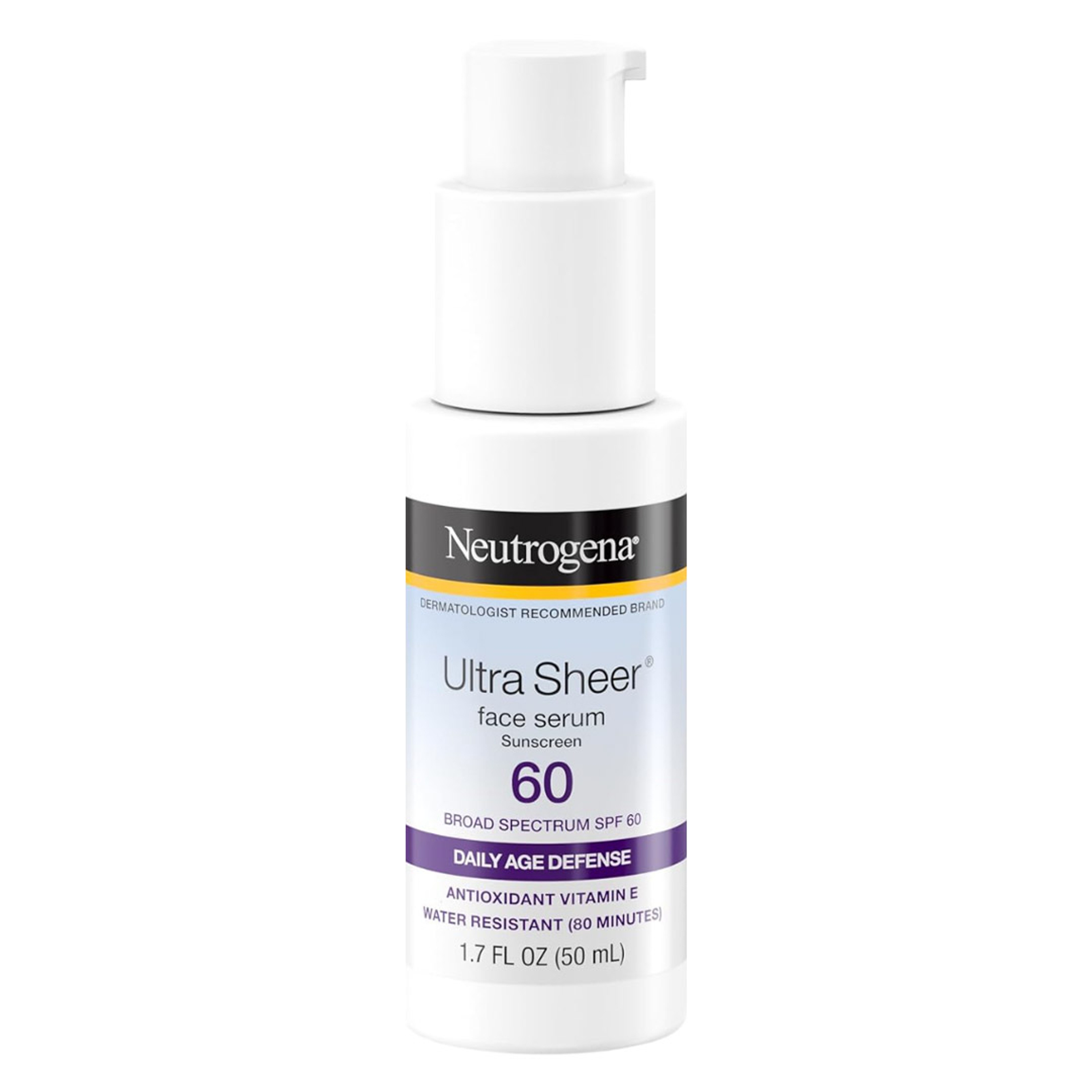 Neutrogena Ultra Sheer Face Serum SPF60 1.7 fl.oz - Fragrance-Free, Lightweight, Broad Spectrum UVA/UVB Protection 1