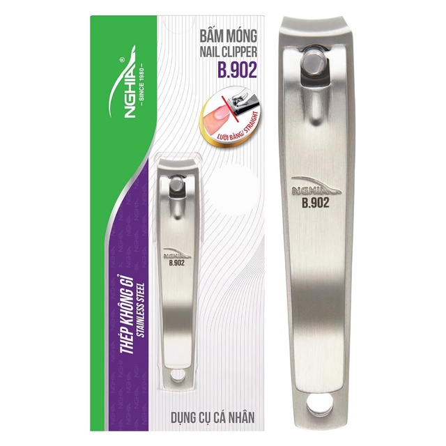 NGHIA Stainless Steel Curve Blade Large Nail Clipper B-902 1 Count - Large Curved Jaw for Precise Nail Care