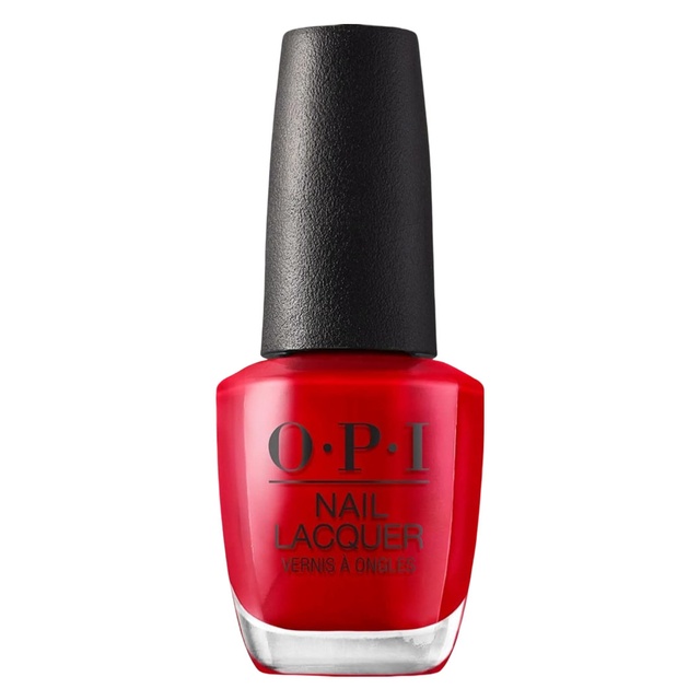 OPI Nail Lacquer, Big Apple Red, 0.5 fl.oz - Bright & Shiny Red Nail Polish, Fast-Drying, Streak-Free Formula