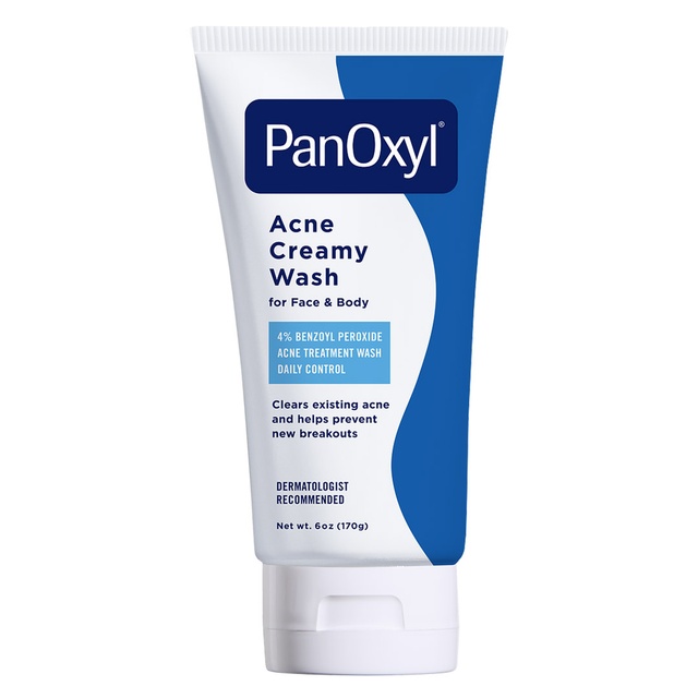PanOxyl Acne Creamy Wash 6 oz - Antibacterial Daily Cleanser with 4% Benzoyl Peroxide, Treat & Prevent Acne