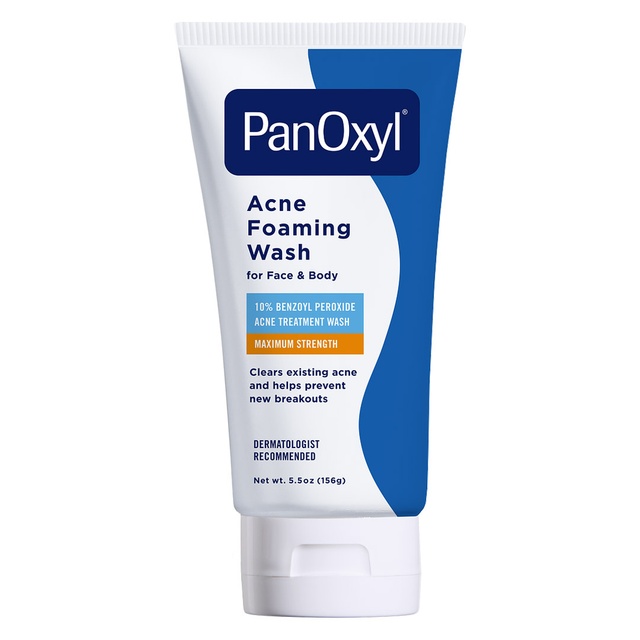 PanOxyl Acne Foaming Wash 5.5 oz - Daily Acne-Fighting Cleanser with 10% Benzoyl Peroxide, Maximum Strength