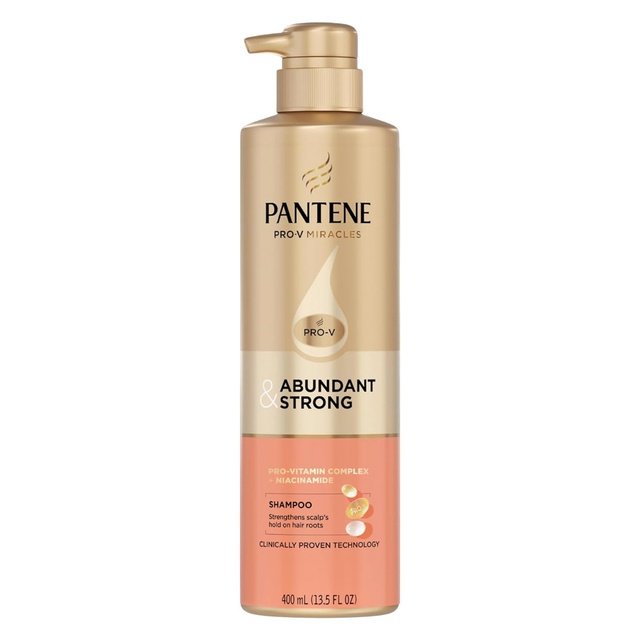 Pantene Abundant & Strong Shampoo 13.5 fl.oz - Strengthens Hair from Root to Tip