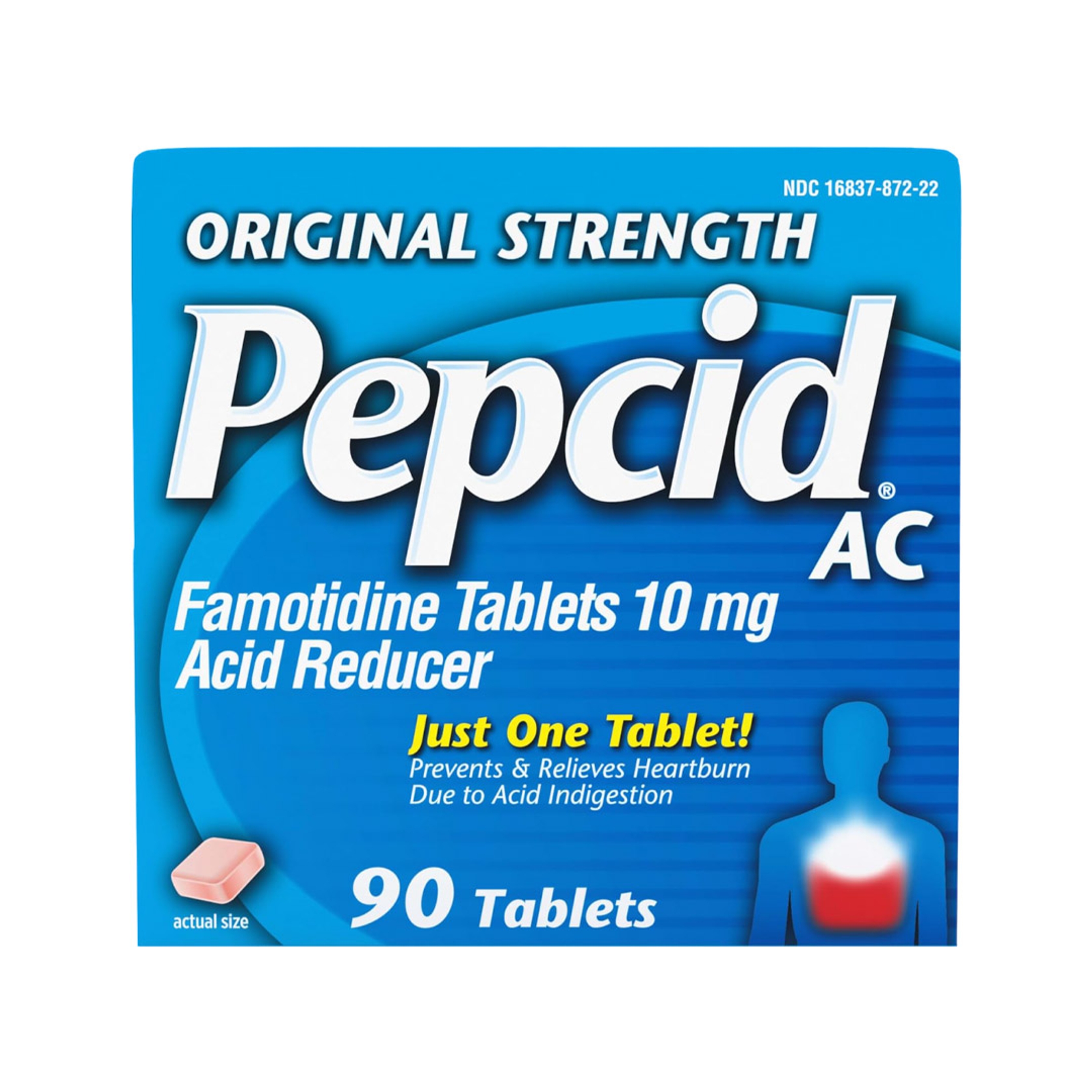 Pepcid AC Original Strength Tablets 90 Count - 10mg Famotidine,  Prevents & Relieves Heartburn Due to Acid Indigestion 1