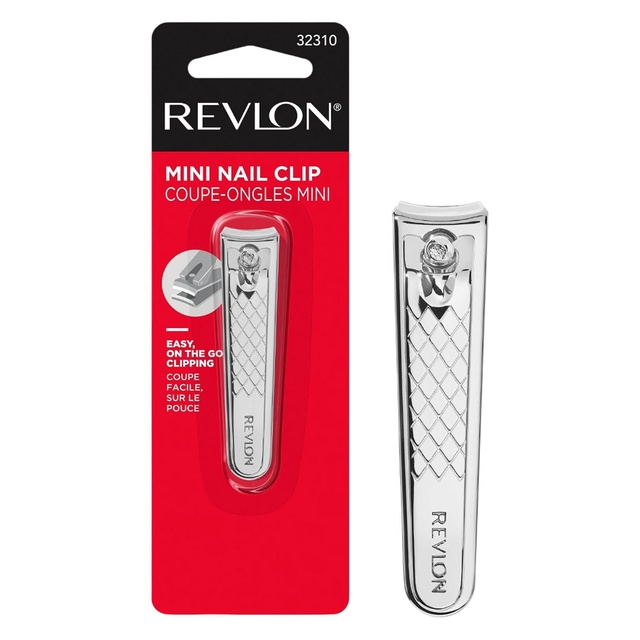 Revlon Compact Nail Clipper 1 Count - Mini Stainless Steel Nail Clipper Trims Fingernails & Toenails