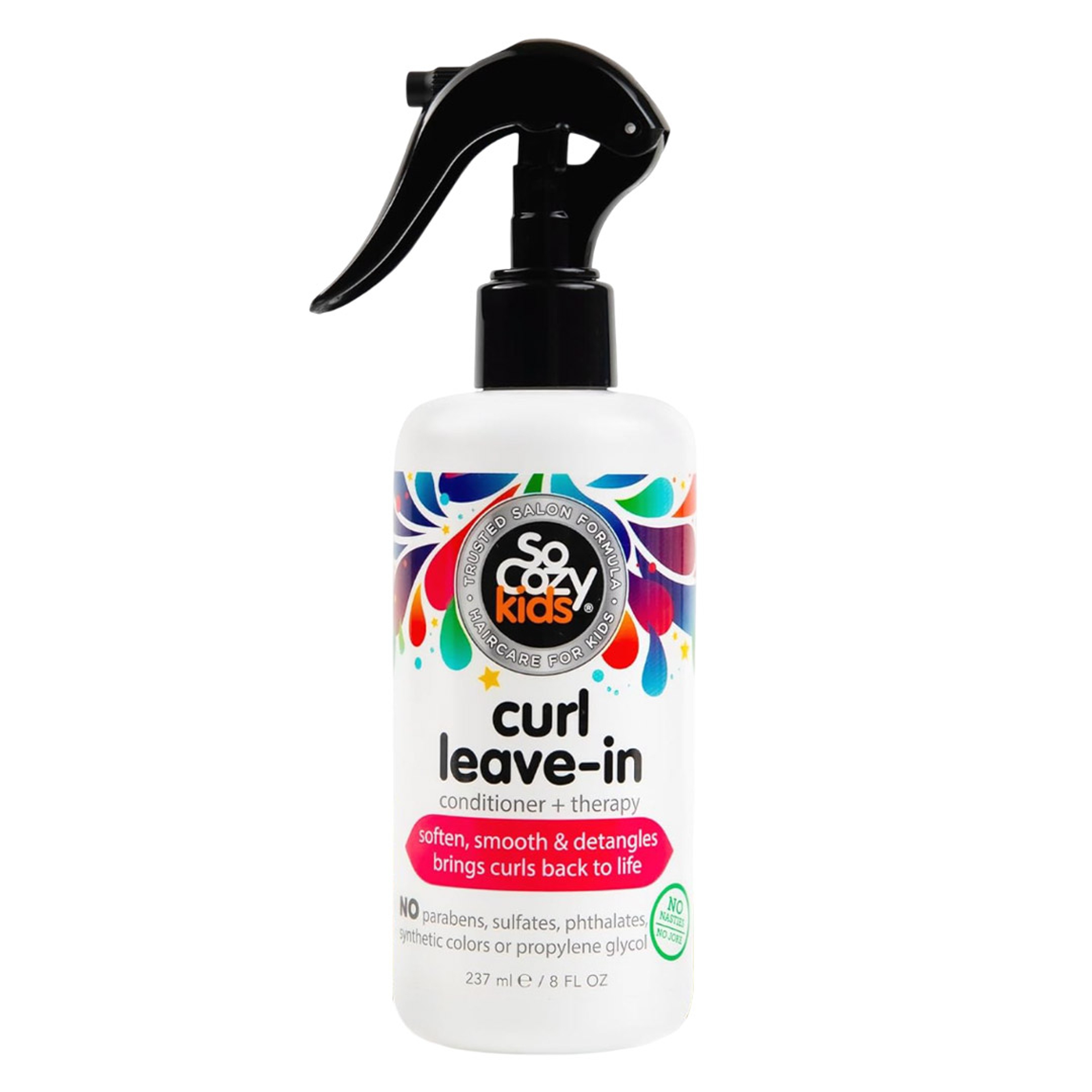 SoCozy Curl Leave In Conditioner Spray 8 fl.oz - Detangler for Kids' Curly Hair, Paraben-Free 1