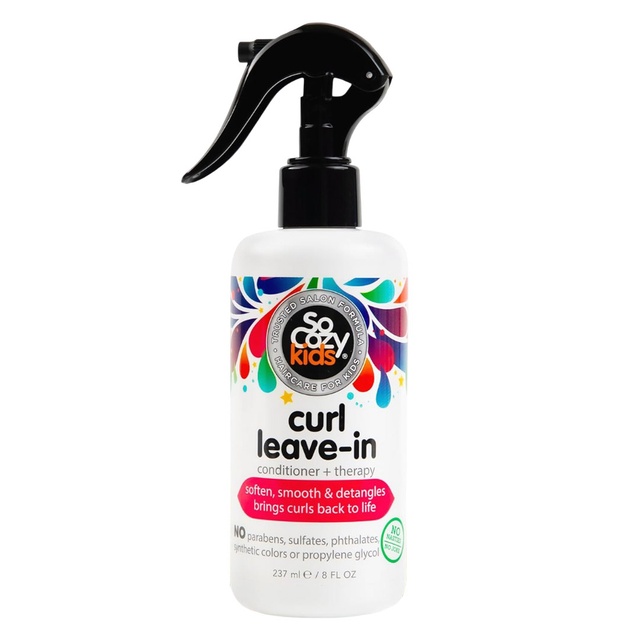 SoCozy Curl Leave In Conditioner Spray 8 fl.oz - Detangler for Kids' Curly Hair, Paraben-Free