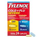 Tylenol Cold + Flu Severe Day & Night Caplets 24 Count - Multi-Symptom Cold & Flu Symptom Relief for Adults 1