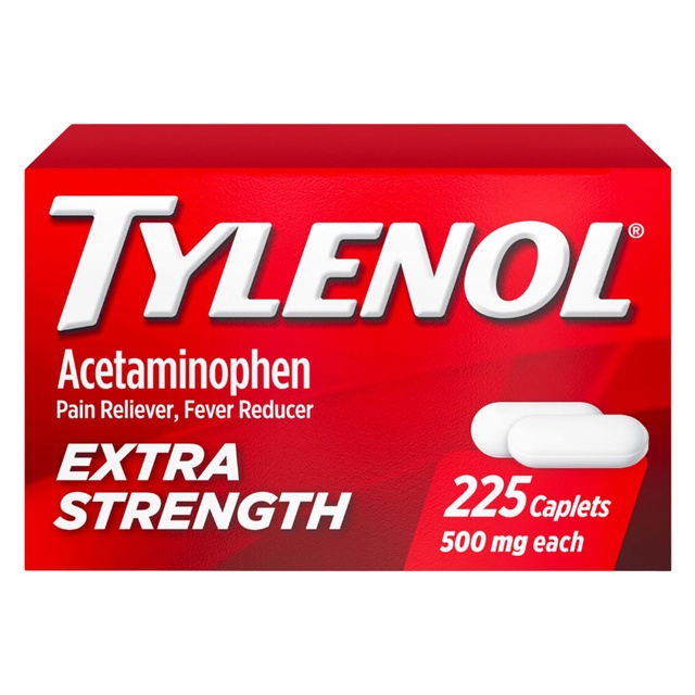 Tylenol Extra Strength Caplets 225 Count - Acetaminophen 500 mg, Pain Relief Pills, Fever Reducer for Adults