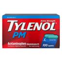 Tylenol PM Extra Strength Nighttime Pain Relief and Sleep Aid Caplets, Fast, Strong, Diphenhydramine HCl, Acetaminophen, Non‑Habit Forming, 100 Count Size 1