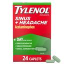 Tylenol Sinus + Headache Daytime Relief Caplets 24 Count - 325mg Acetaminophen, Nasal Decongestant & Fever Reducer 1