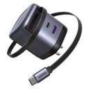 Ugreen Nexode 65W Charger with Retractable USB-C Cable 1 Count - 2-Port Fast Charging Wall Adapter 1