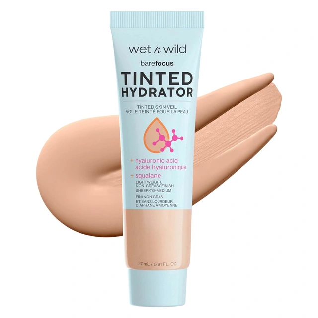 wet n wild Bare Focus Tinted Hydrator Tinted Skin Veil, Light, 0.91 fl.oz- Lightweight Buildable Coverage with HA