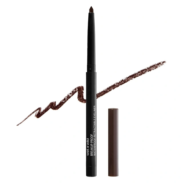 wet n wild Breakup Proof Waterproof Retractable Gel Eyeliner, Black Brown, 0.008 oz - Ultra Pigmented 16H Long Wear