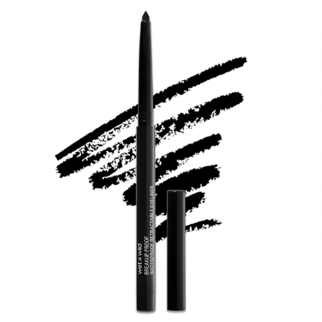 wet n wild Breakup Proof Waterproof Retractable Gel Eyeliner, Blackest Black, 0.008 oz - Ultra Pigmented 16H Long Wear
