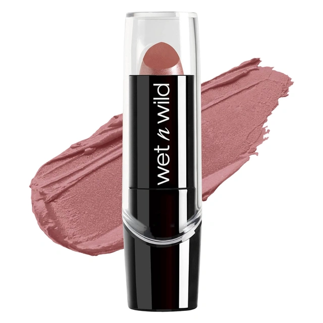 wet n wild Silk Finish Lipstick, Dark Pink Frost, 1 Count - Hydrating Rich Buildable Lip Color, Cruelty-Free & Vegan