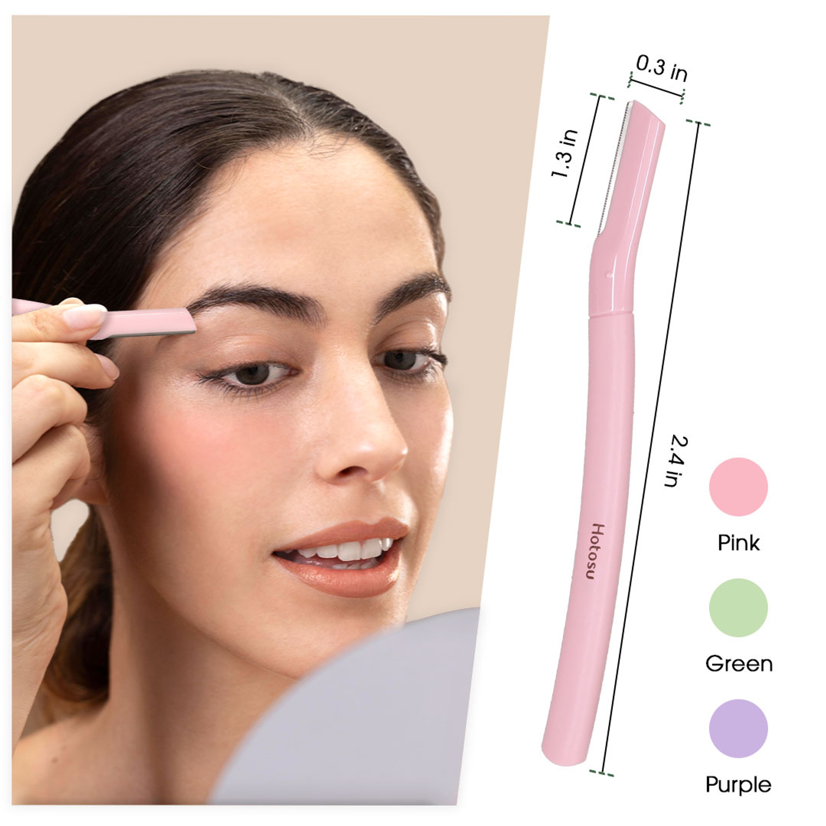 Hotosu Eyebrow And Facial Razors 3 Count - Multi-Purpose Tool 8
