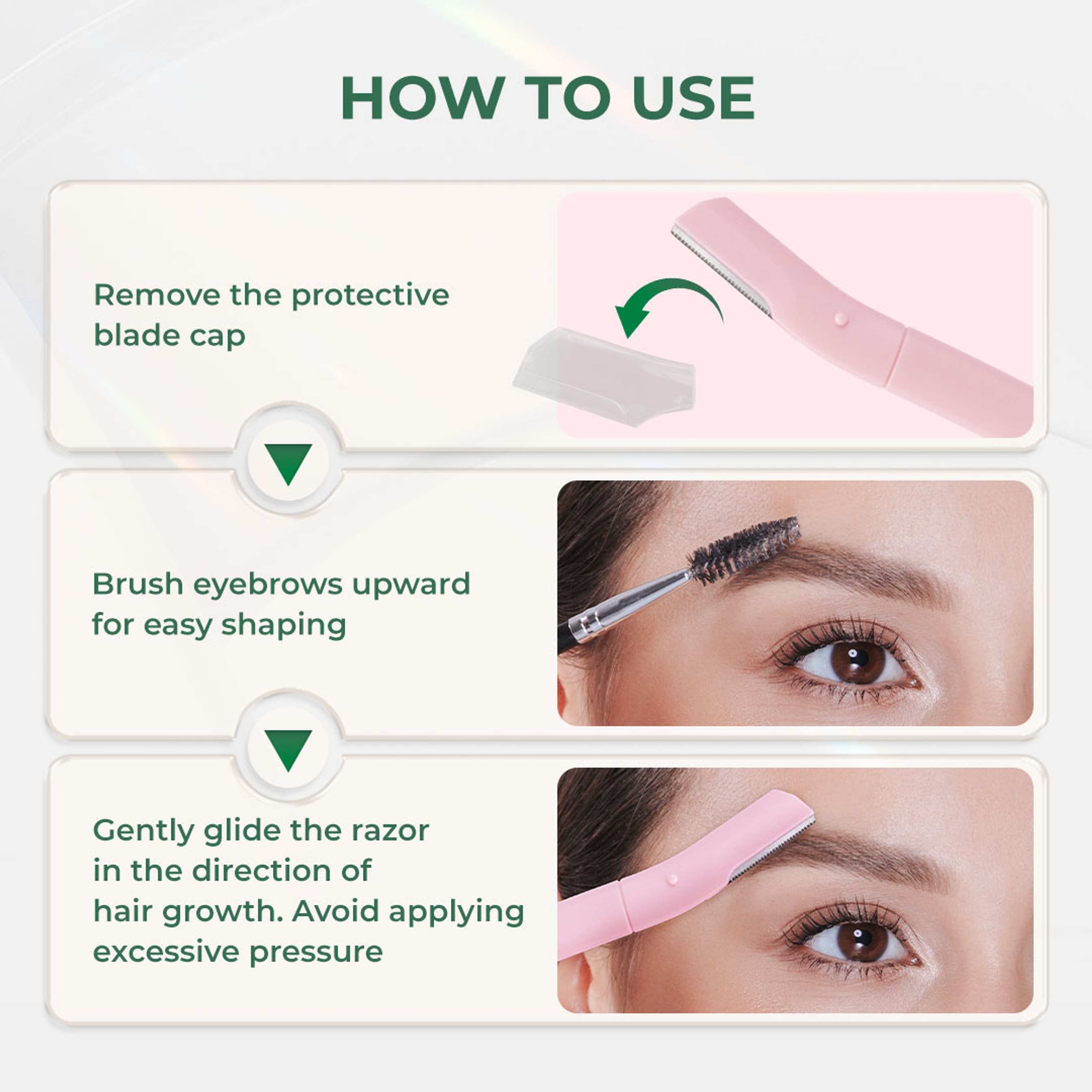 Hotosu Eyebrow Touch-Up Razor 3 Count - Precise Trimming 7