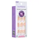 imPRESS No Glue Mani Press On Nails, Model, 30 Count - Classic French, Light Neutral & White Tip, Short Squoval 8