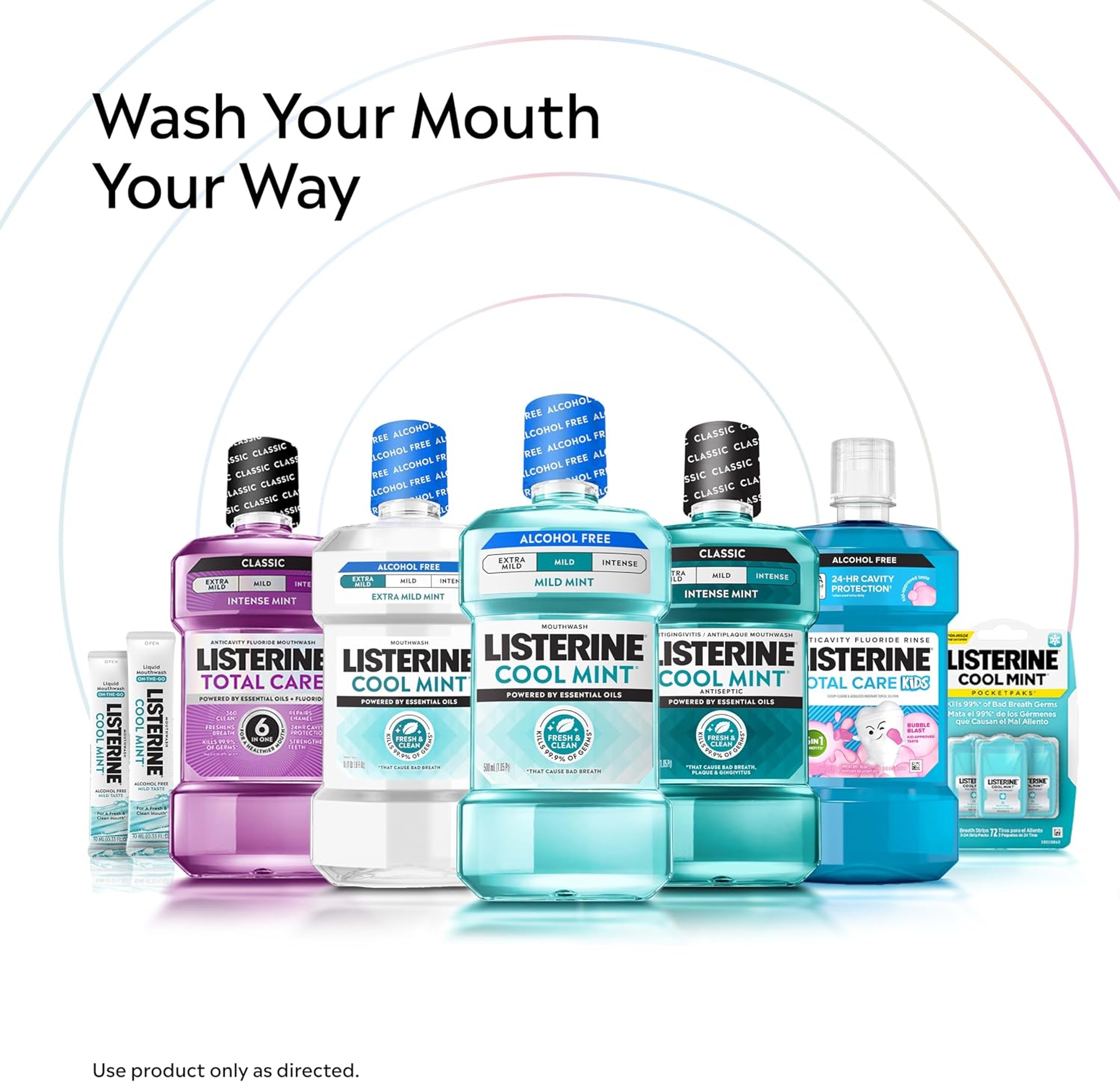 Listerine Cool Mint Intense Antiseptic Mouthwash 8.5 fl.oz - Fights Bad Breath Germs for A Fresher & Cleaner Mouth 8