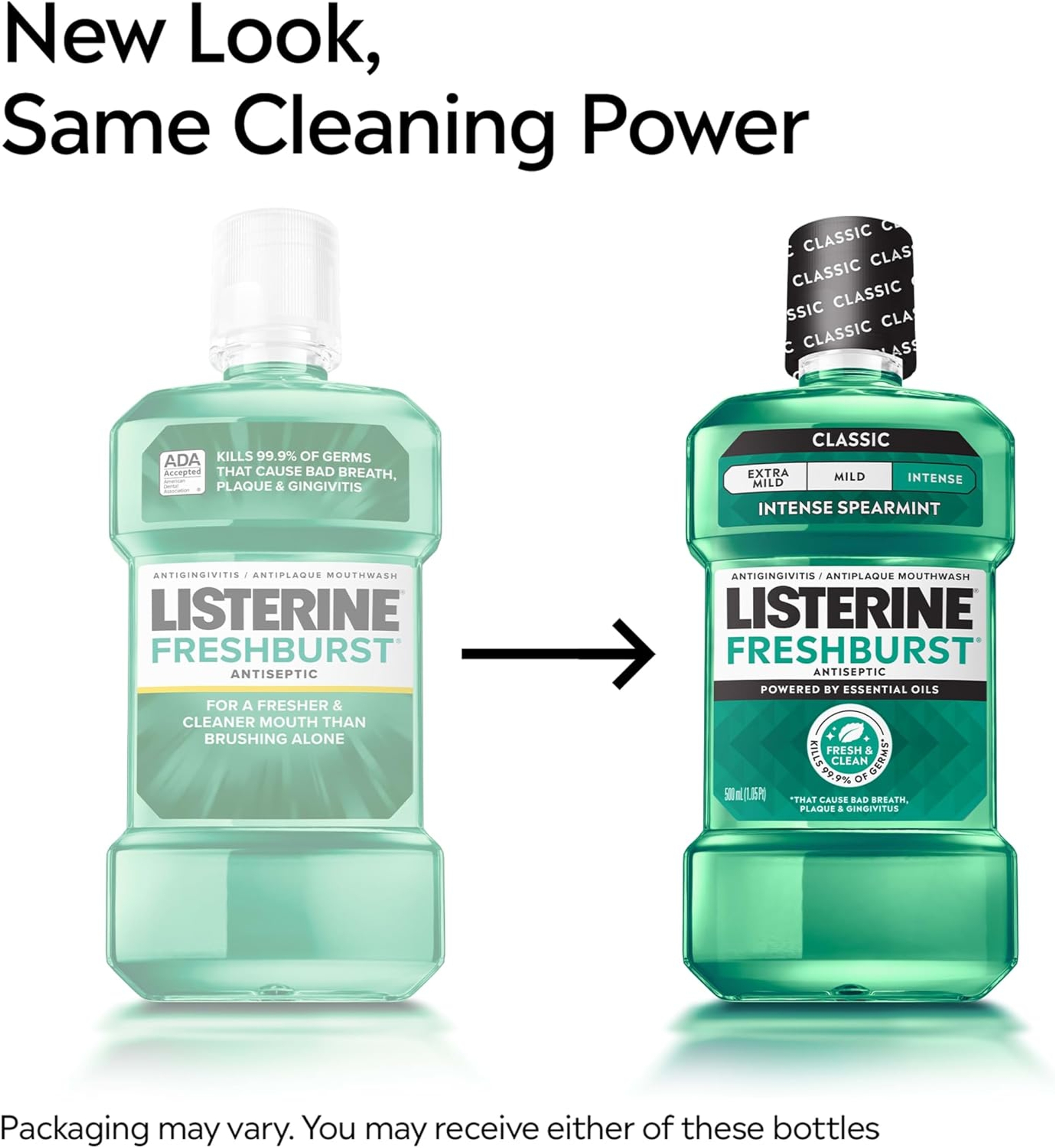 Listerine Freshburst Intense Spearmint Antiseptic Mouthwash 33.8 fl.oz - Oral Rinse for A Cleaner Mouth & Fresh Breath 2