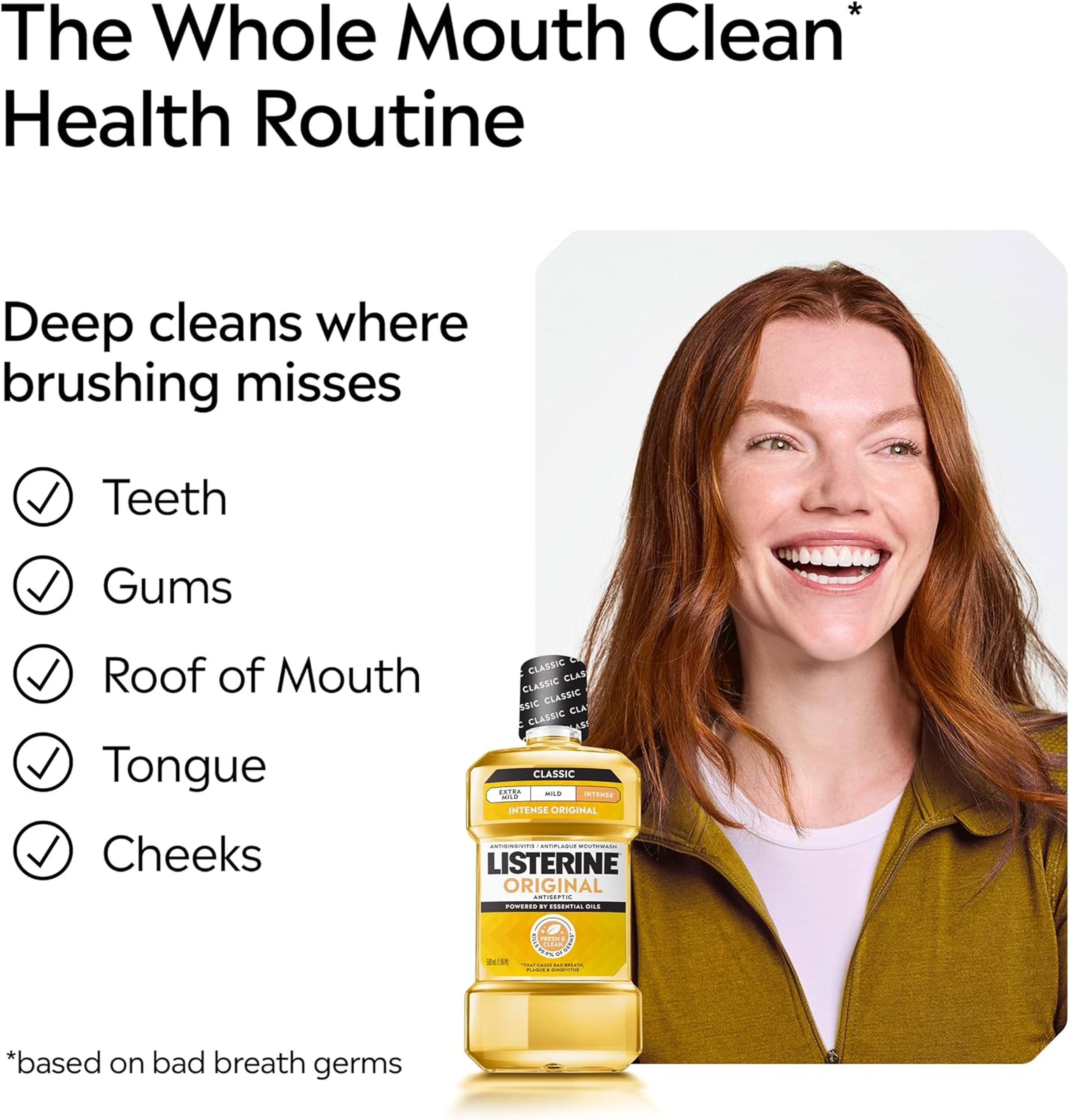 Listerine Original Intense Antiseptic Mouthwash 33.8 fl.oz - Oral Rinse Helps Reduce Bad Breath, Plaque & Gingivitis 7
