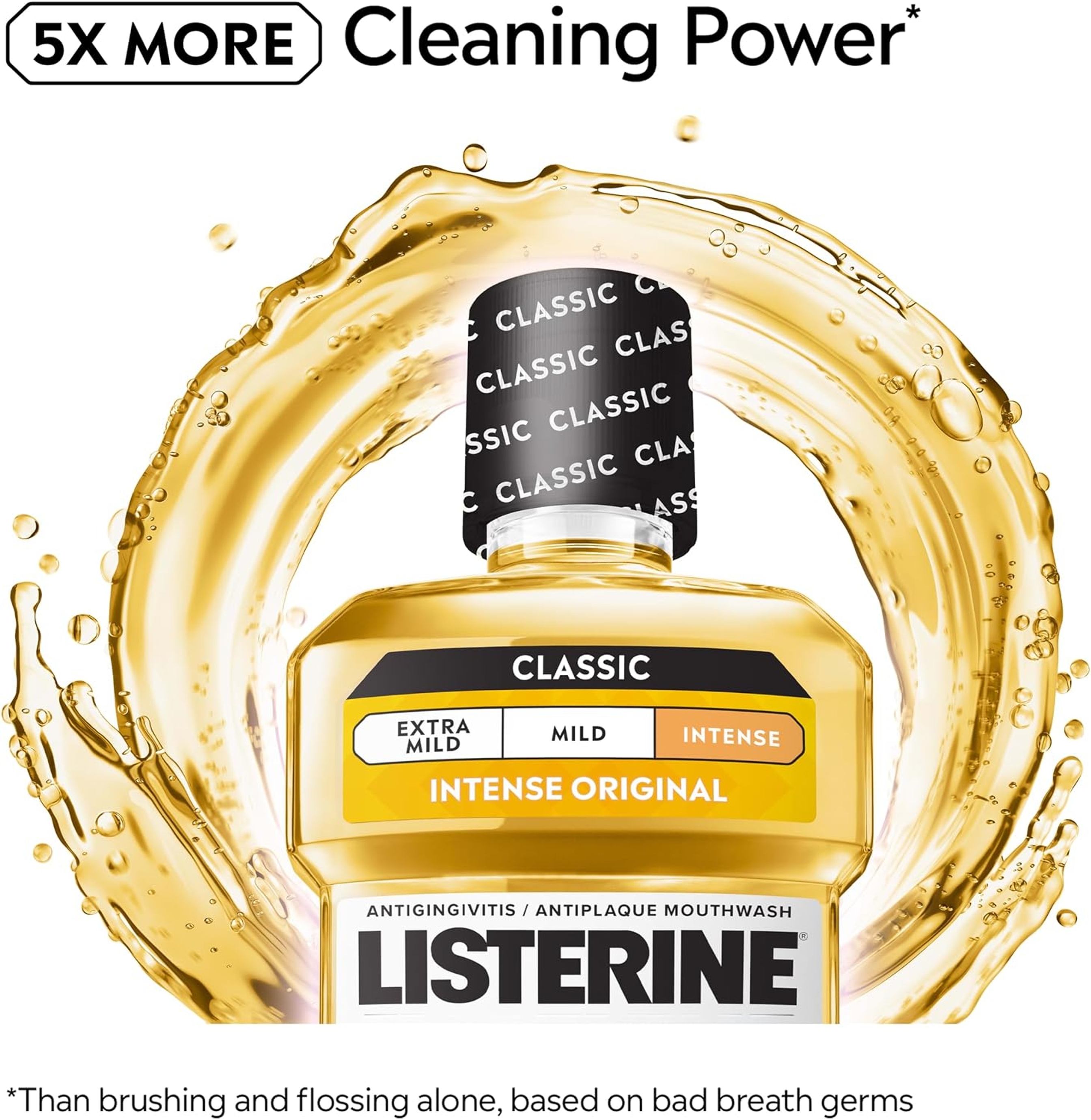 Listerine Original Intense Antiseptic Mouthwash 33.8 fl.oz - Oral Rinse Helps Reduce Bad Breath, Plaque & Gingivitis 3
