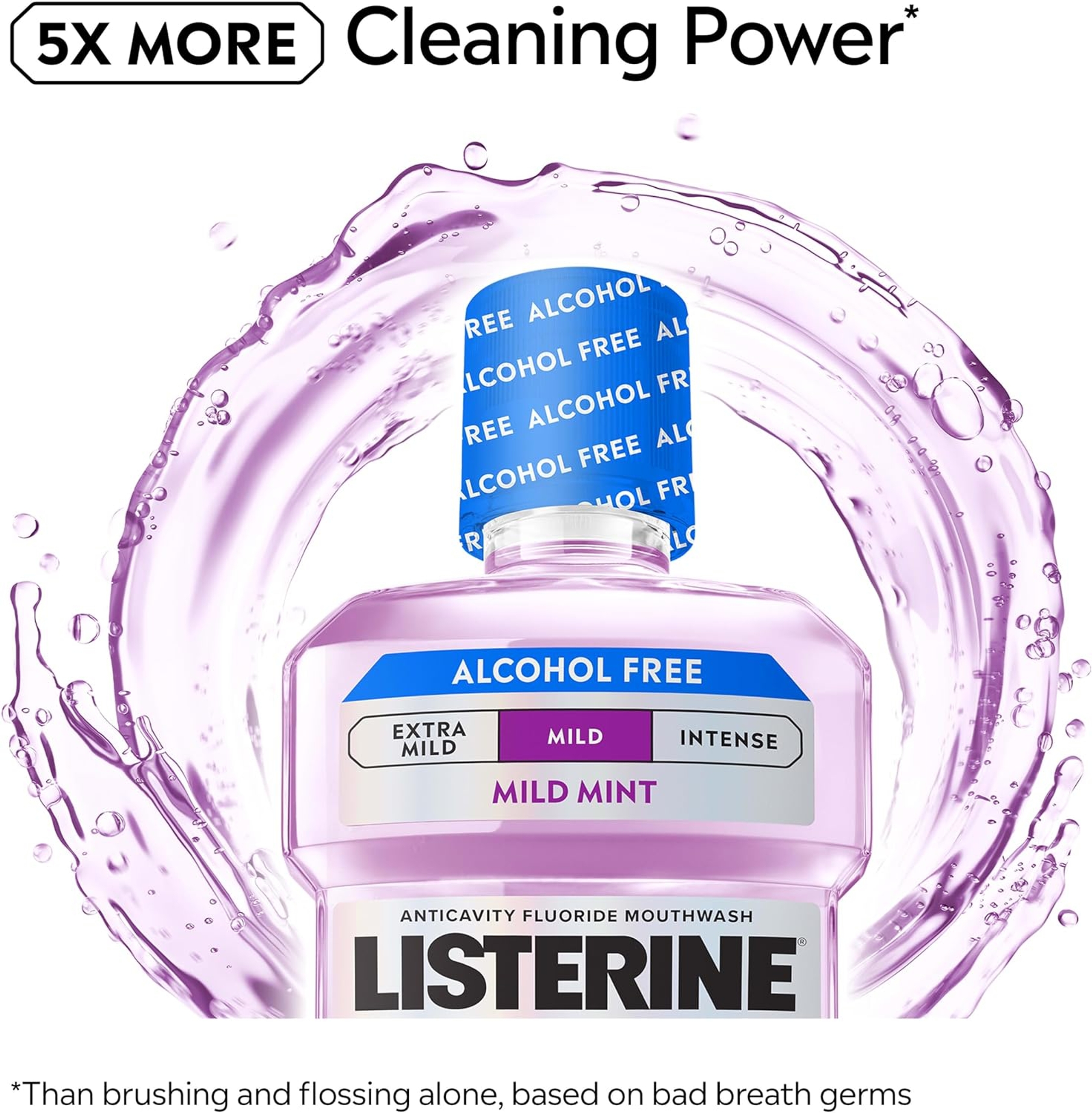 Listerine Total Care Alcohol-Free Mild Mint Mouthwash 16.9 fl.oz - Anticavity Fluoride Treatment for Adults 3