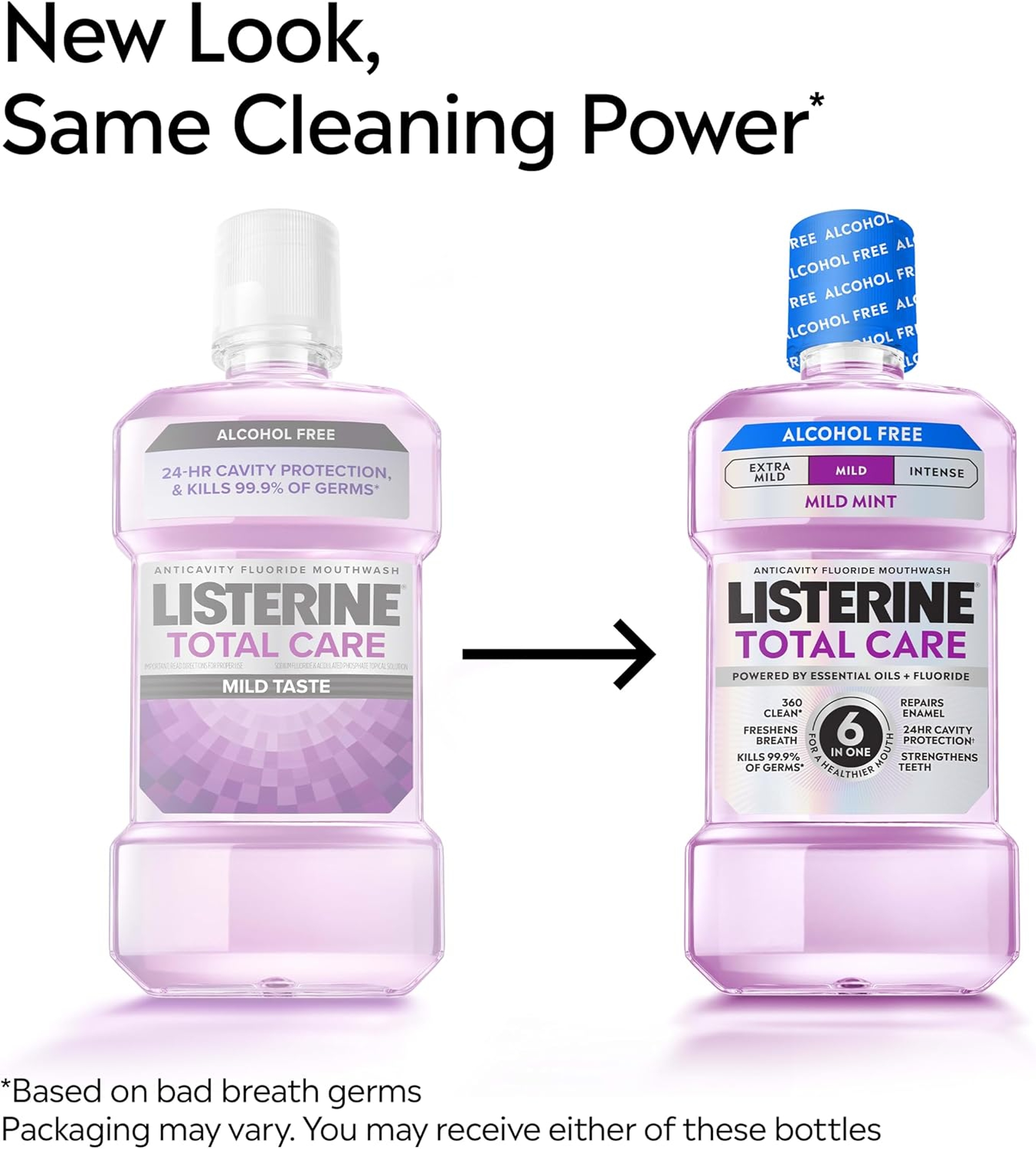 Listerine Total Care Alcohol-Free Mild Mint Mouthwash 16.9 fl.oz - Anticavity Fluoride Treatment for Adults 2