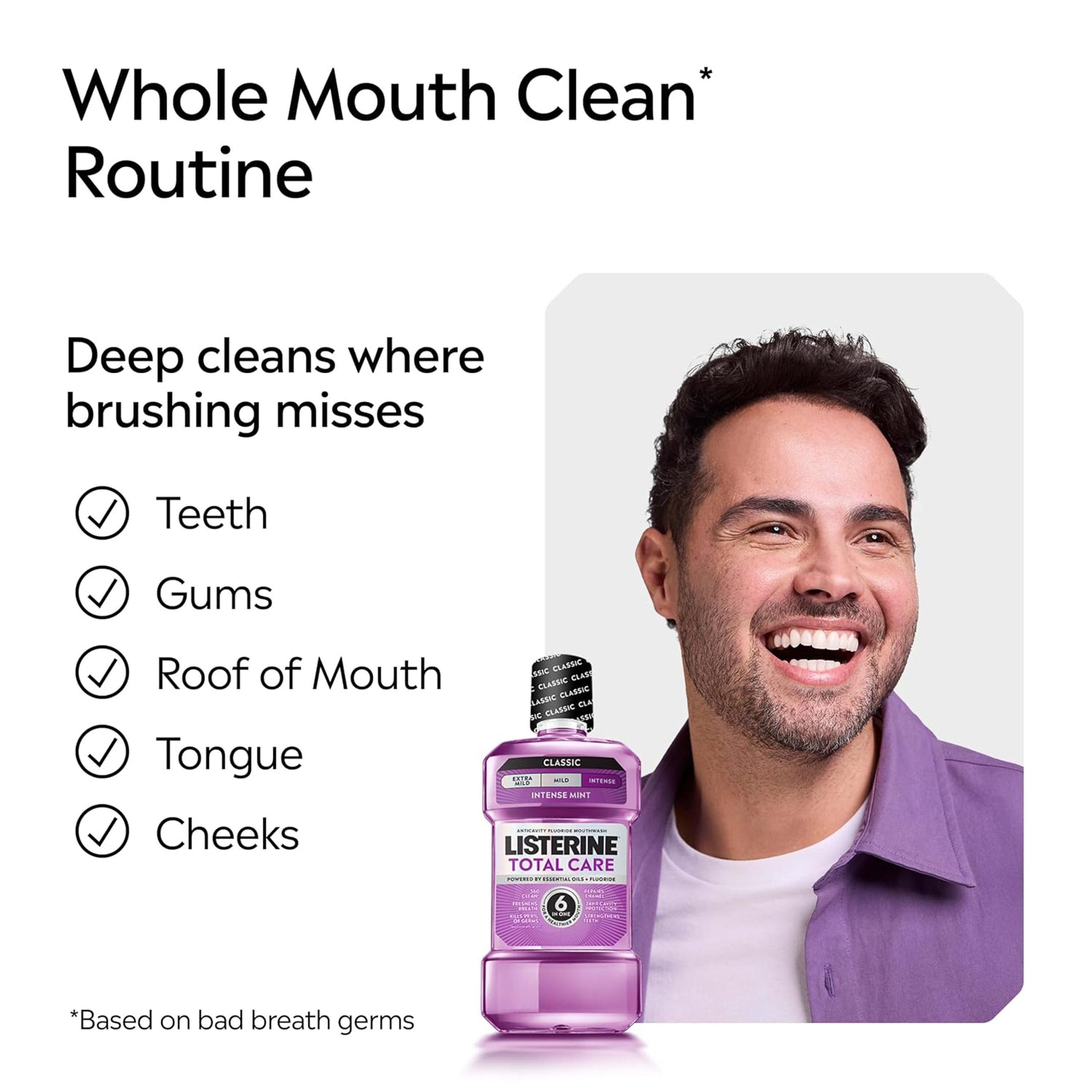 Listerine Total Care Intense Anticavity Fluoride Mouthwash 33.8 fl.oz - Helps Repair Enamel for Stronger Teeth 6