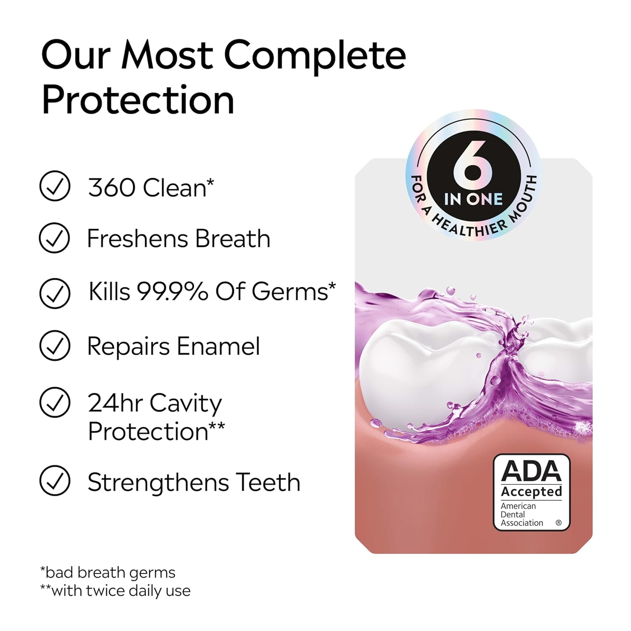 Listerine Total Care Intense Anticavity Fluoride Mouthwash 33.8 fl.oz - Helps Repair Enamel for Stronger Teeth 4
