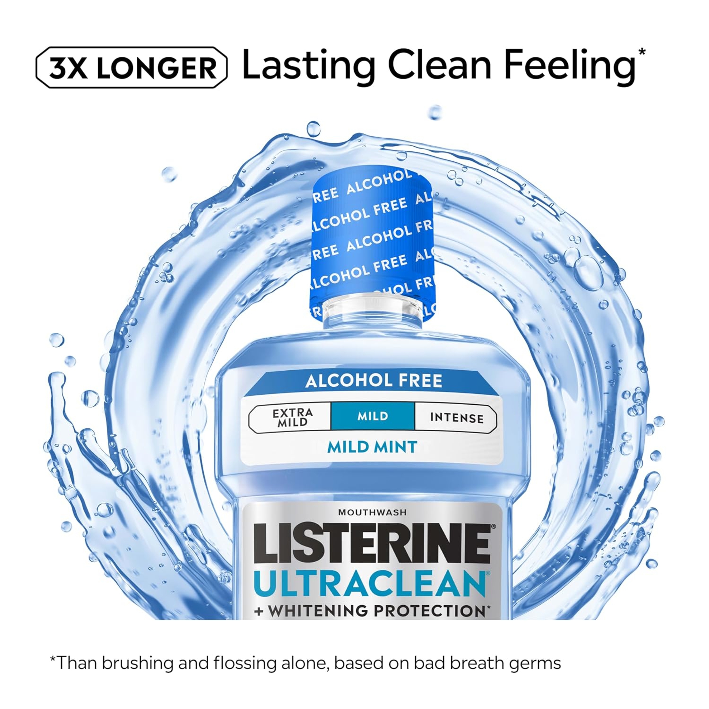 Listerine Ultraclean Alcohol-Free Mild Mouthwash 33.8 fl.oz - Tartar Control Oral Rinse with Up to 3X Longer Lasting Clean Feeling 6