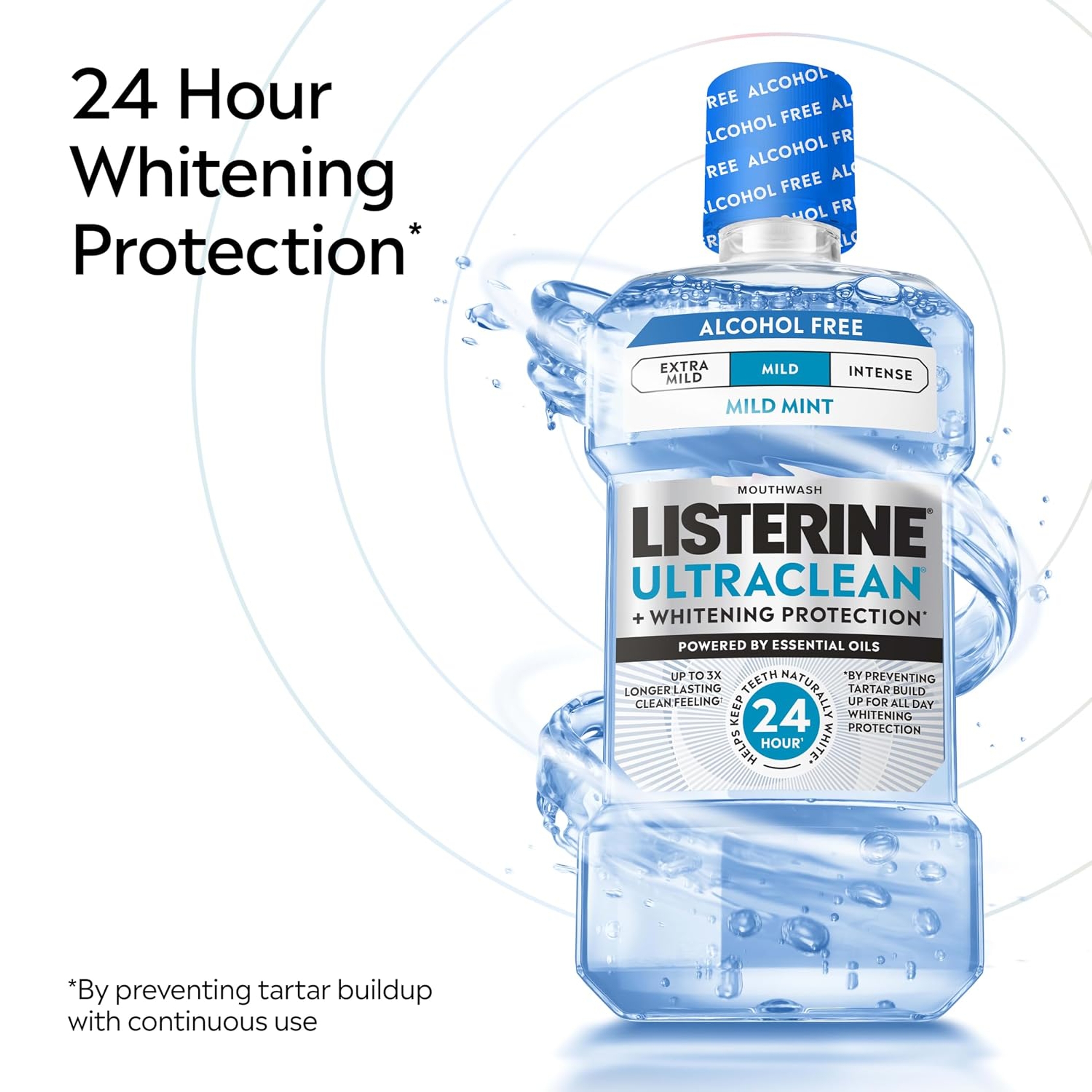 Listerine Ultraclean Alcohol-Free Mild Mouthwash 33.8 fl.oz - Tartar Control Oral Rinse with Up to 3X Longer Lasting Clean Feeling 4