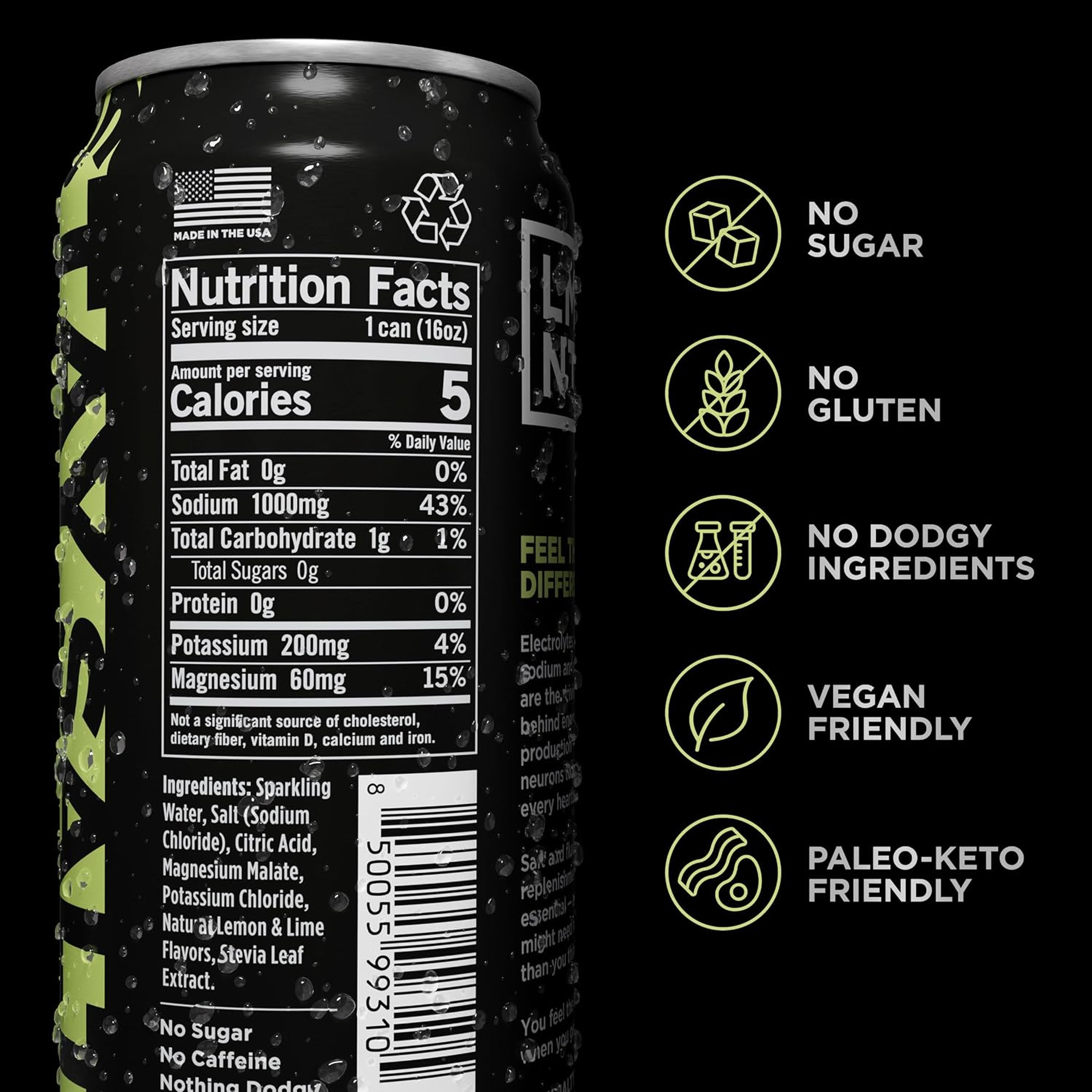LMNT Sparkling Electrolyte Drink, Citrus Salt, 16 fl.oz 2
