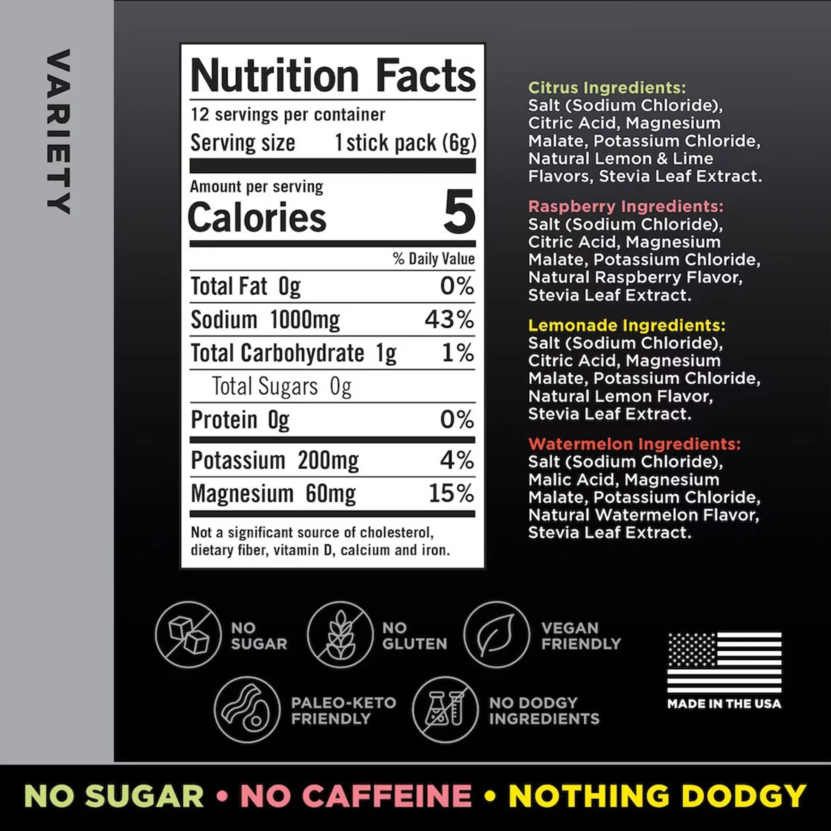 LMNT Zero Sugar Electrolytes, Variety, 0.2 oz (Pack of 12) 3