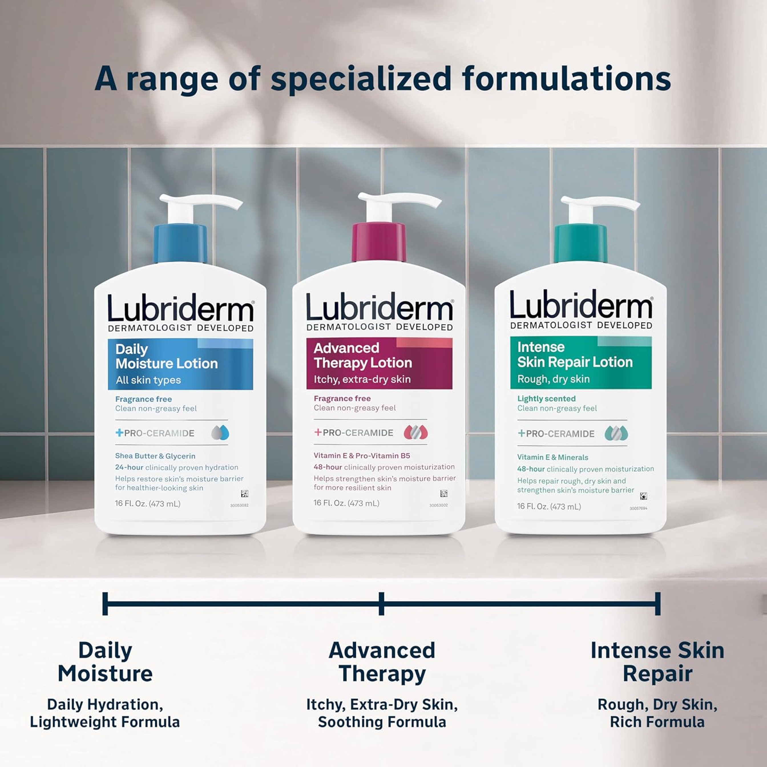 Lubriderm Daily Moisture Lotion Fragrance-Free 16 fl.oz - 24H Moisturizer with Shea Butter, Non-Greasy 4