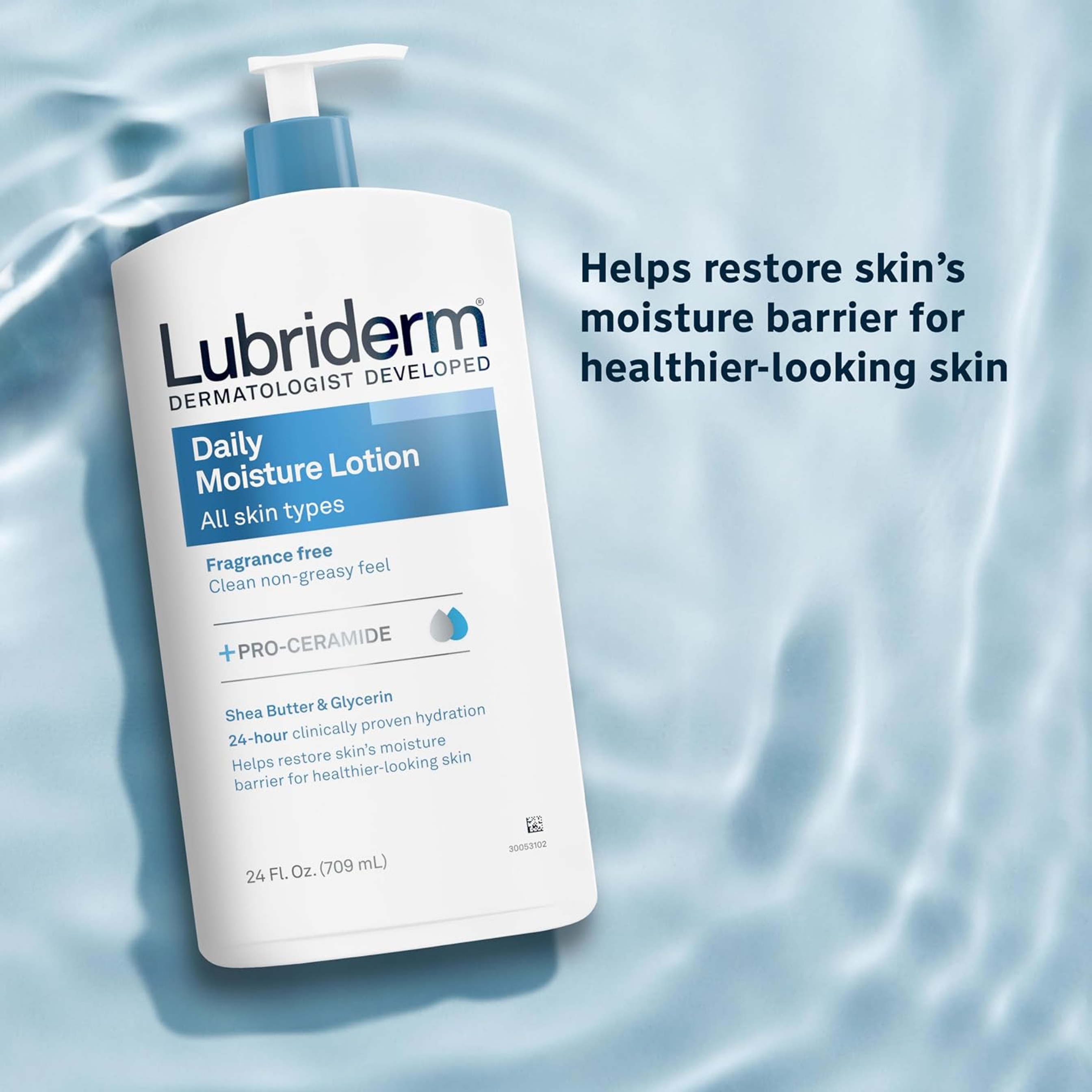 Lubriderm Daily Moisture Lotion Fragrance-Free 24 fl.oz - 24H Moisturizer with Shea Butter, Non-Greasy 3