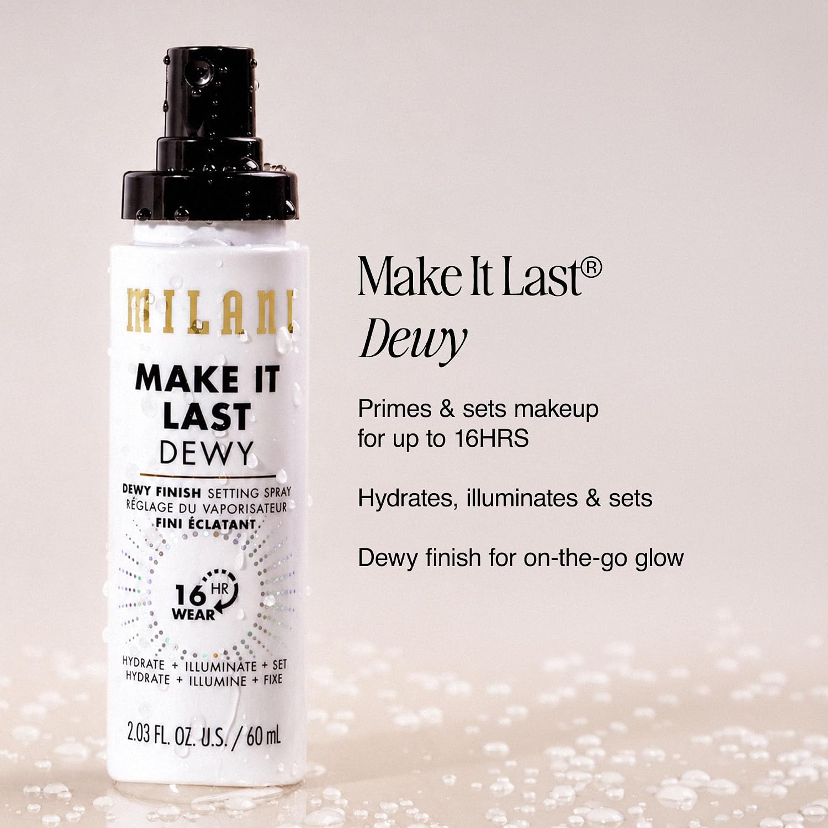 Milani Make It Last Dewy Setting Spray 2.03 fl.oz - Moisturizing & Long-Wearing with a Dewy Finish 2