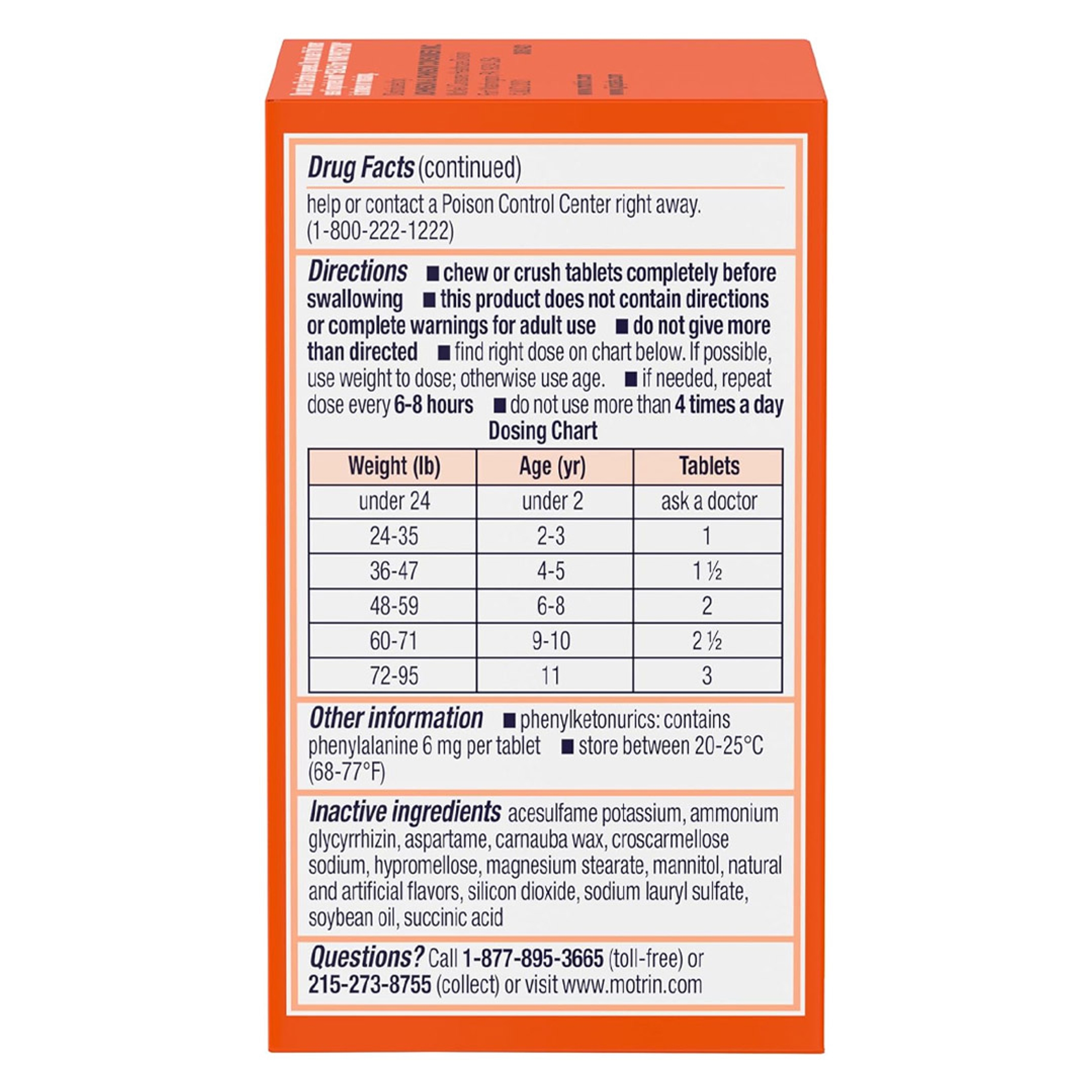 Motrin Children's Ibuprofen Chewable Tablets Dye-Free 24 Count - Kids' Fever Reducer & Pain Reliever, Grape Flavor 8