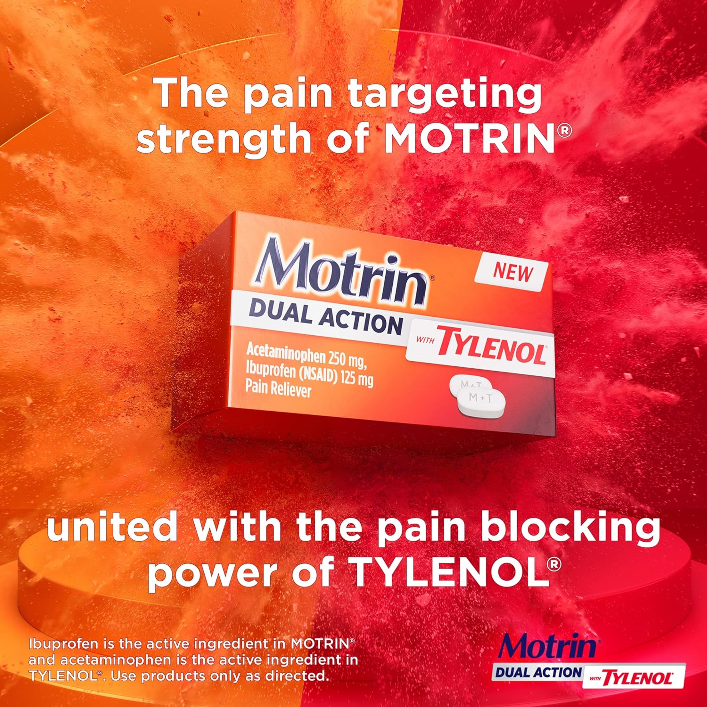 Motrin Dual Action with Tylenol 120 Count - Pain Reliever for Headaches, Muscle Aches & Pains 2