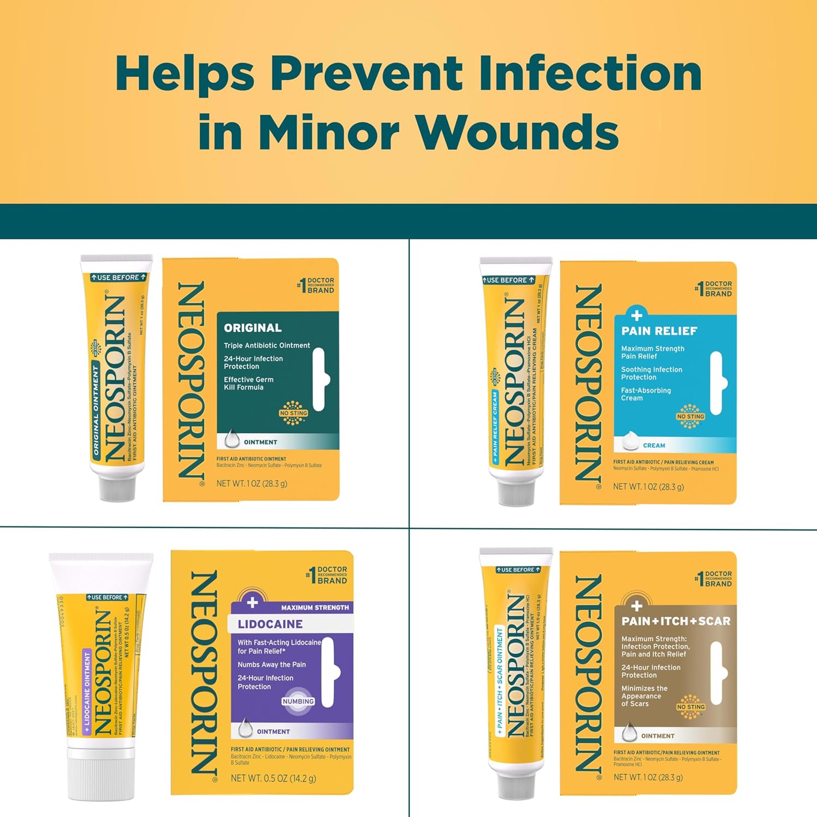Neosporin Original Triple Antibiotic Ointment 1 oz - 24H Infection Protection, Helps Minimize Appearance of Scars 5