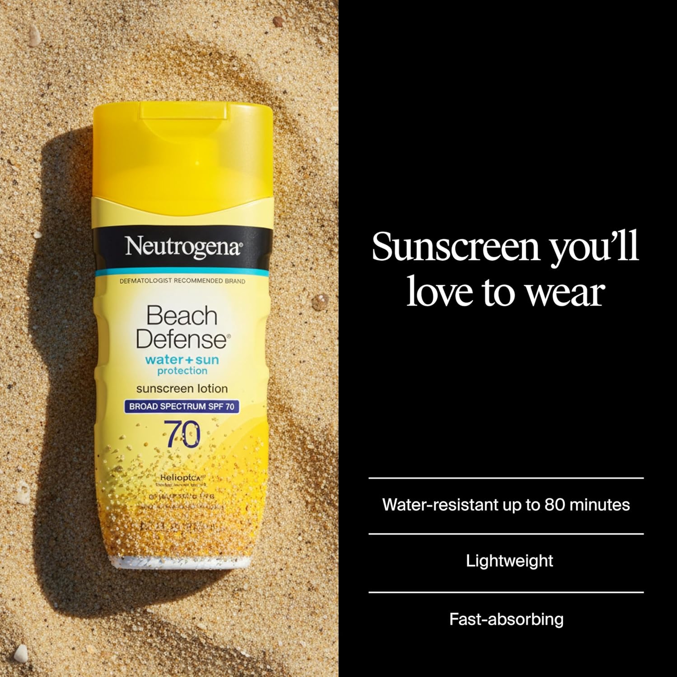 Neutrogena Beach Defense Sunscreen Lotion SPF70 6.7 fl.oz - Lightweight, Water-Resistant Up to 80 Minutes 2