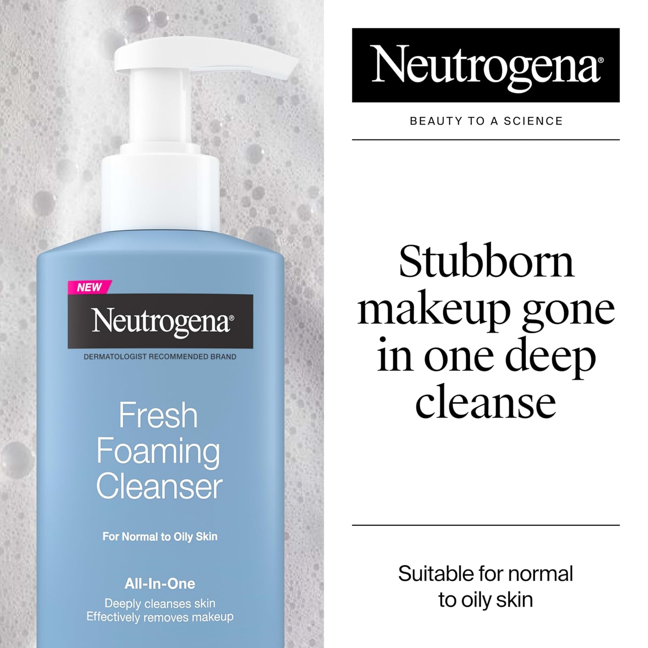 Neutrogena Fresh Foaming Cleanser 8.5 fl.oz - All-In-One Face Wash Deeply Cleanses & Removes Waterproof Makeup 3