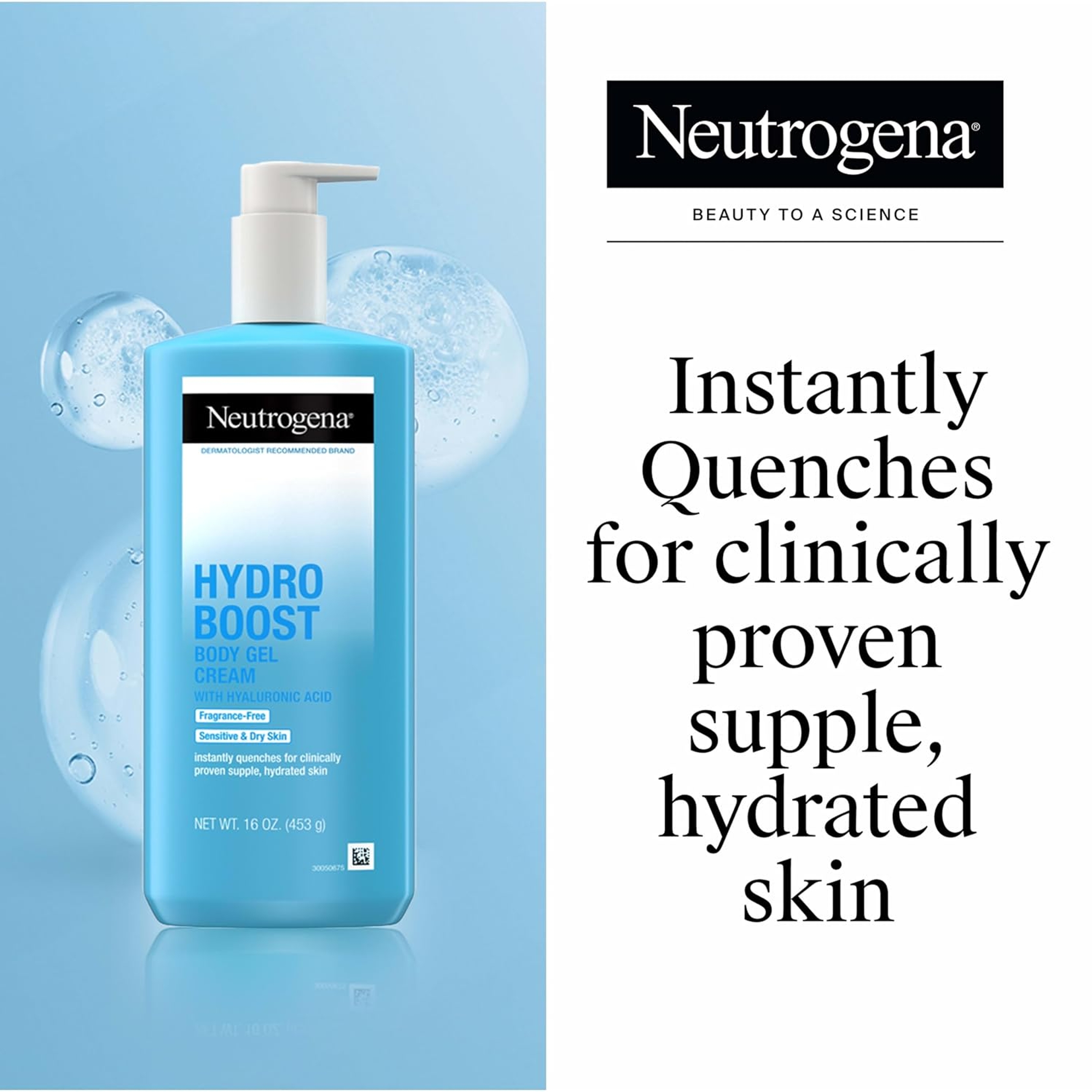 Neutrogena Hydro Boost Body Gel Cream Fragrance-Free 16 oz - Hyaluronic Acid Moisturizer for Sensitive & Dry Skin 2