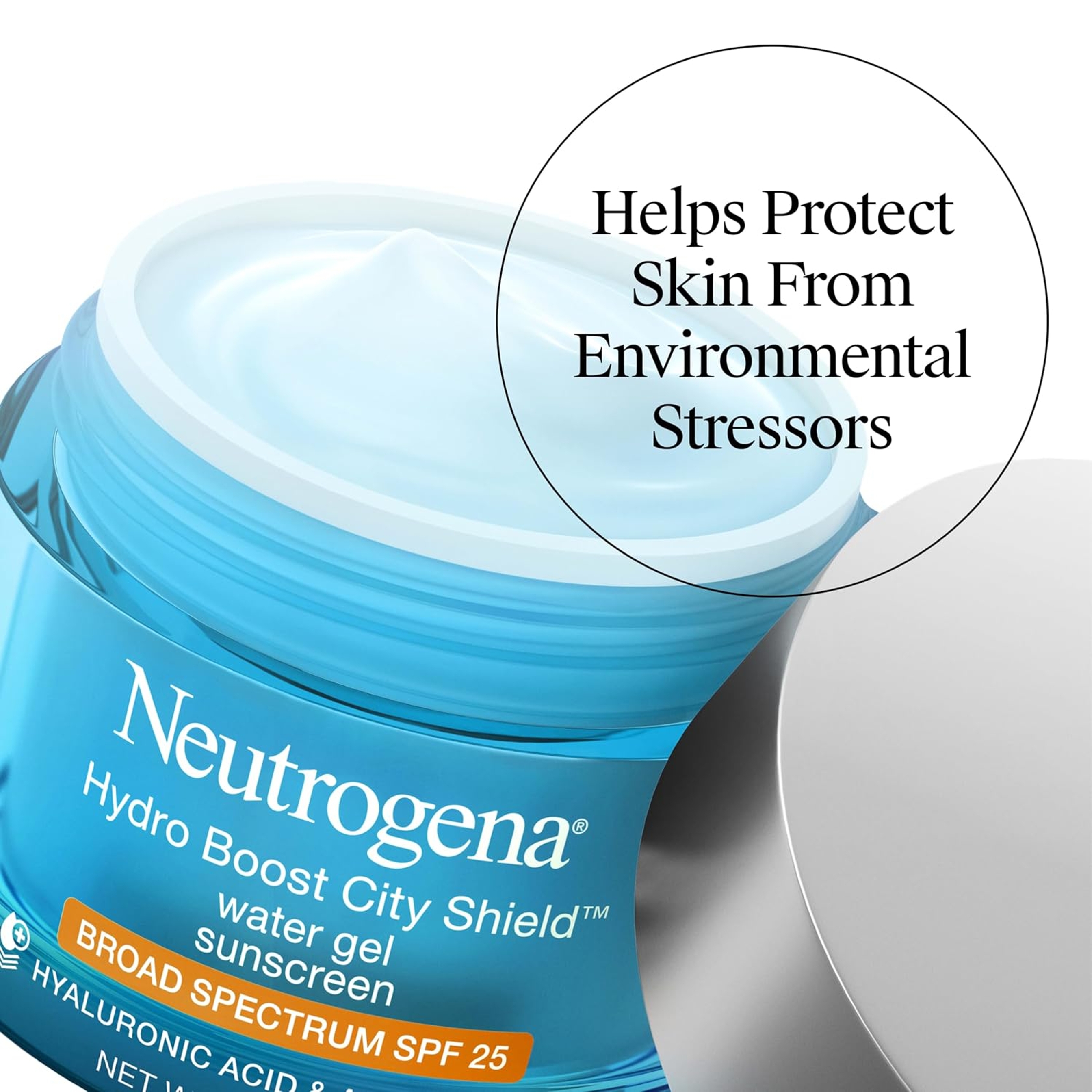 Neutrogena Hydro Boost City Shield Water Gel SPF25 1.7 oz - Hydrating Gel Facial Sunscreen with Hyaluronic Acid 3