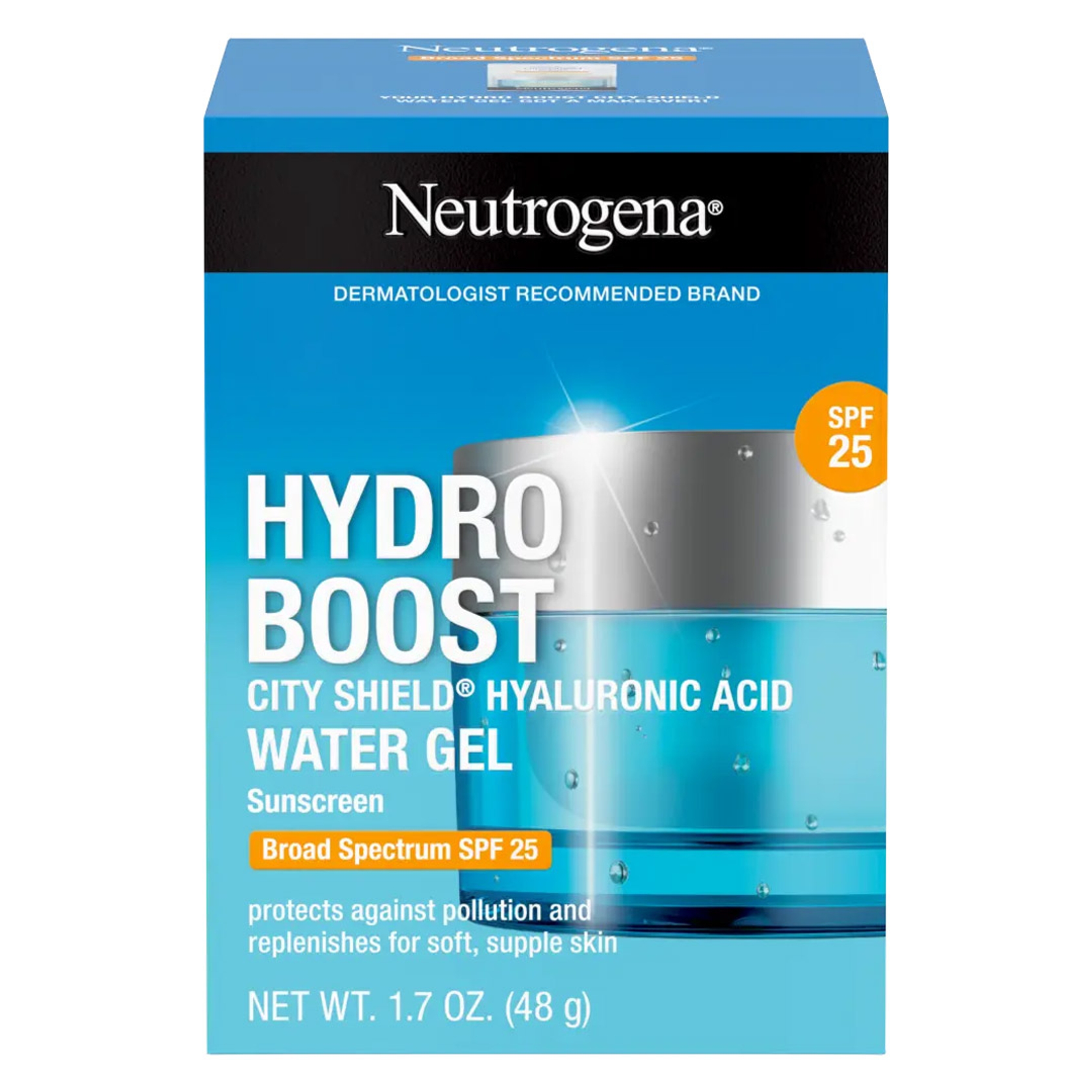Neutrogena Hydro Boost City Shield Water Gel SPF25 1.7 oz - Hydrating Gel Facial Sunscreen with Hyaluronic Acid 9