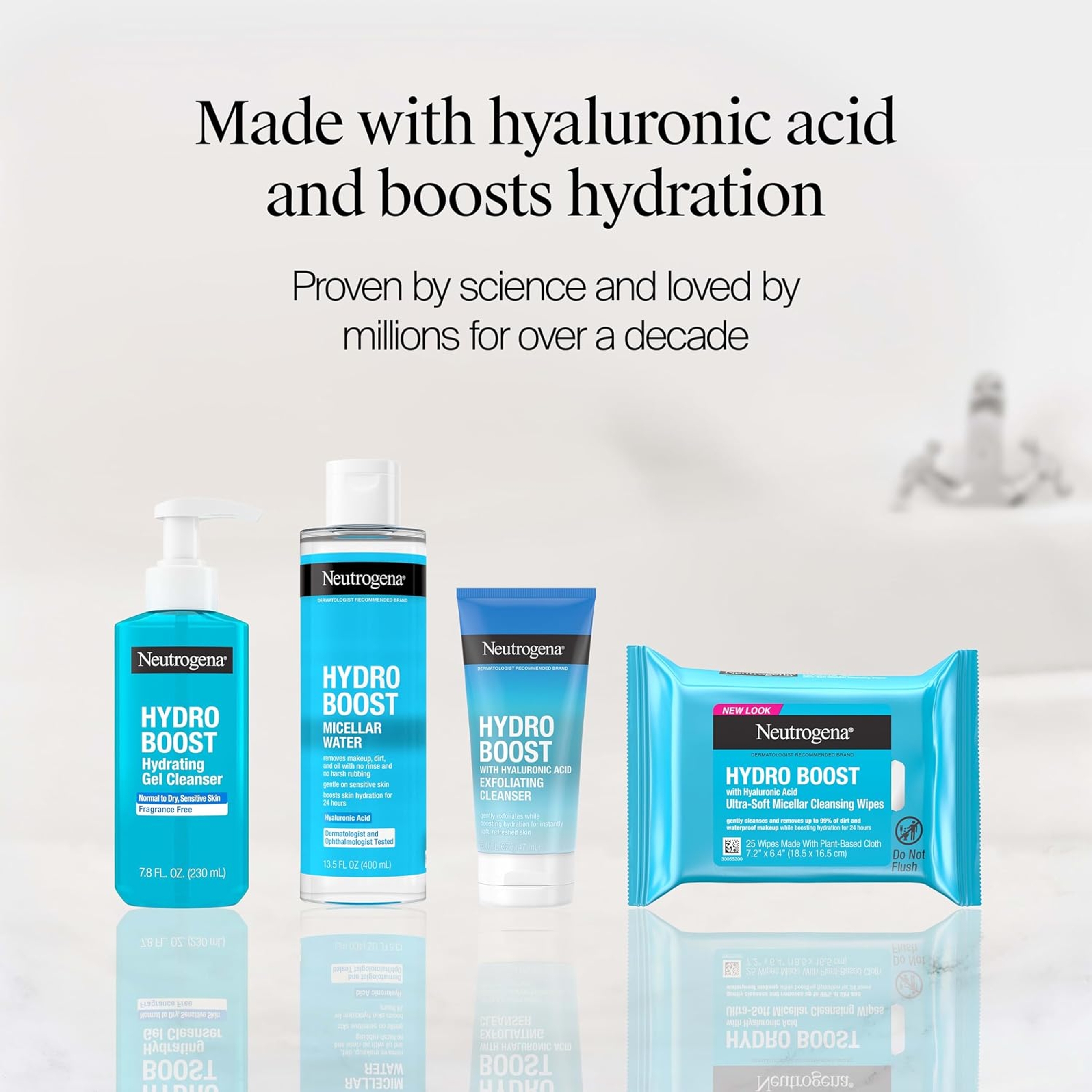 Neutrogena Hydro Boost Hydrating Gel Cleanser 7.8 fl.oz - Gentle Facial Cleanser Gel for Normal to Dry Skin 7