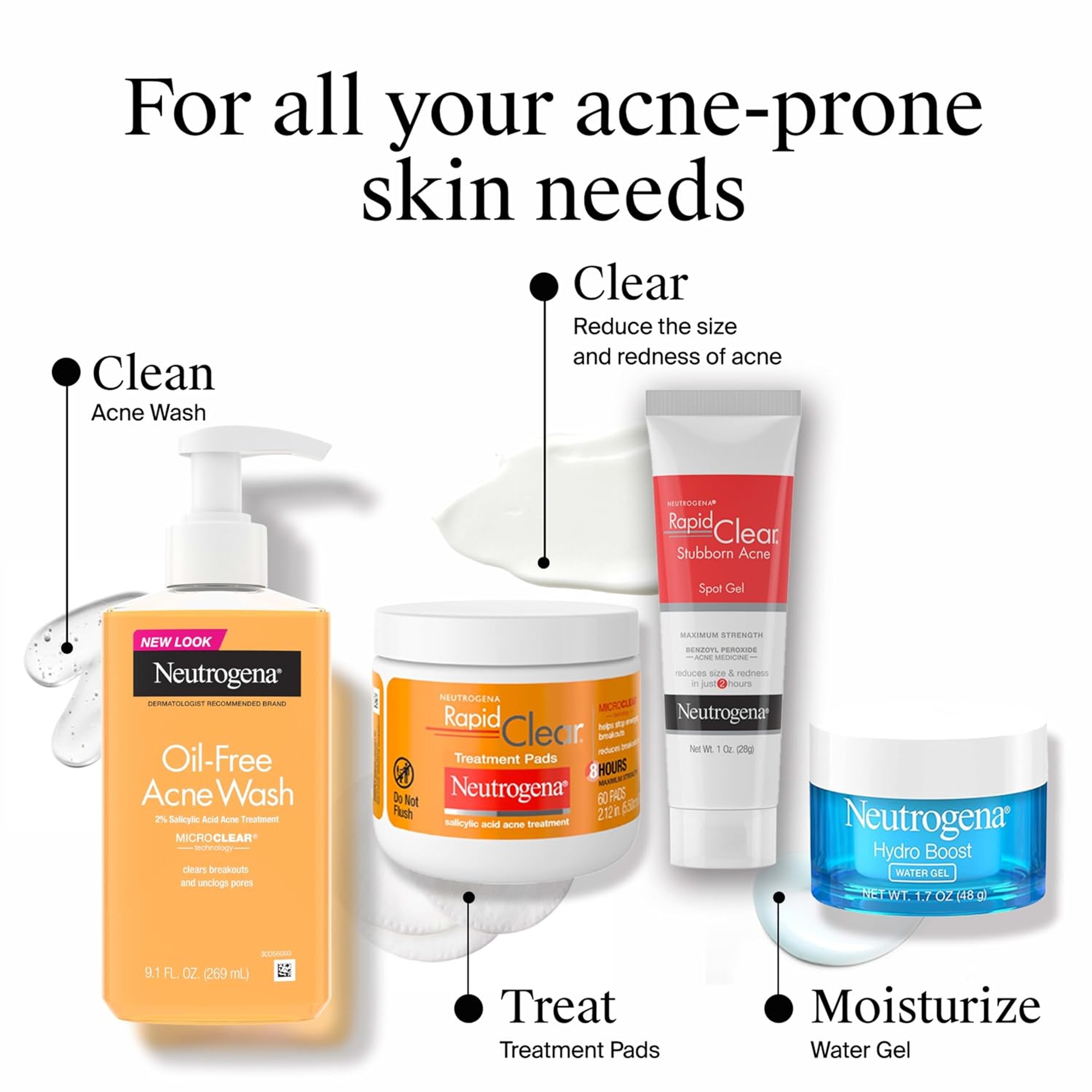 Neutrogena Rapid Clear Treatment Pads 60 Count - Salicylic Acid Acne Pads to Treat & Help Prevent Breakouts 6