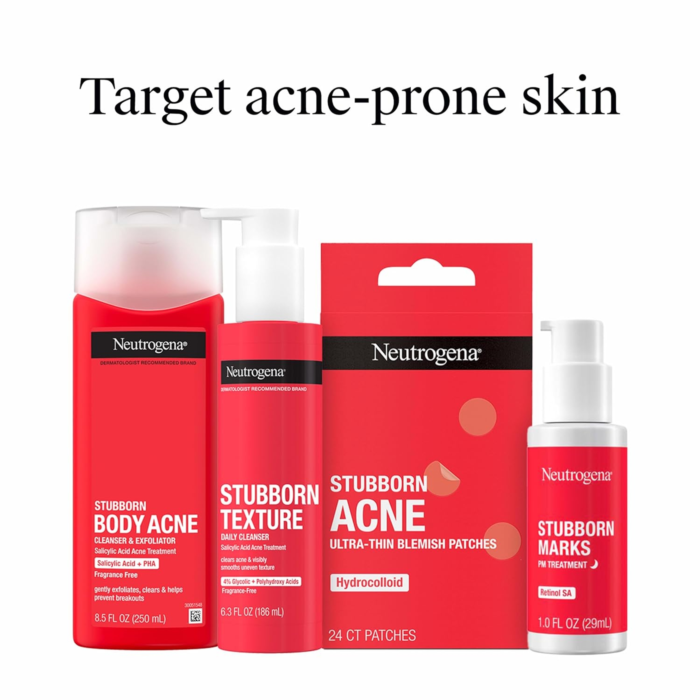 Neutrogena Stubborn Body Acne Cleanser & Exfoliator 8.5 fl.oz - Gently Clears, Exfoliates & Helps Prevent Breakouts 8