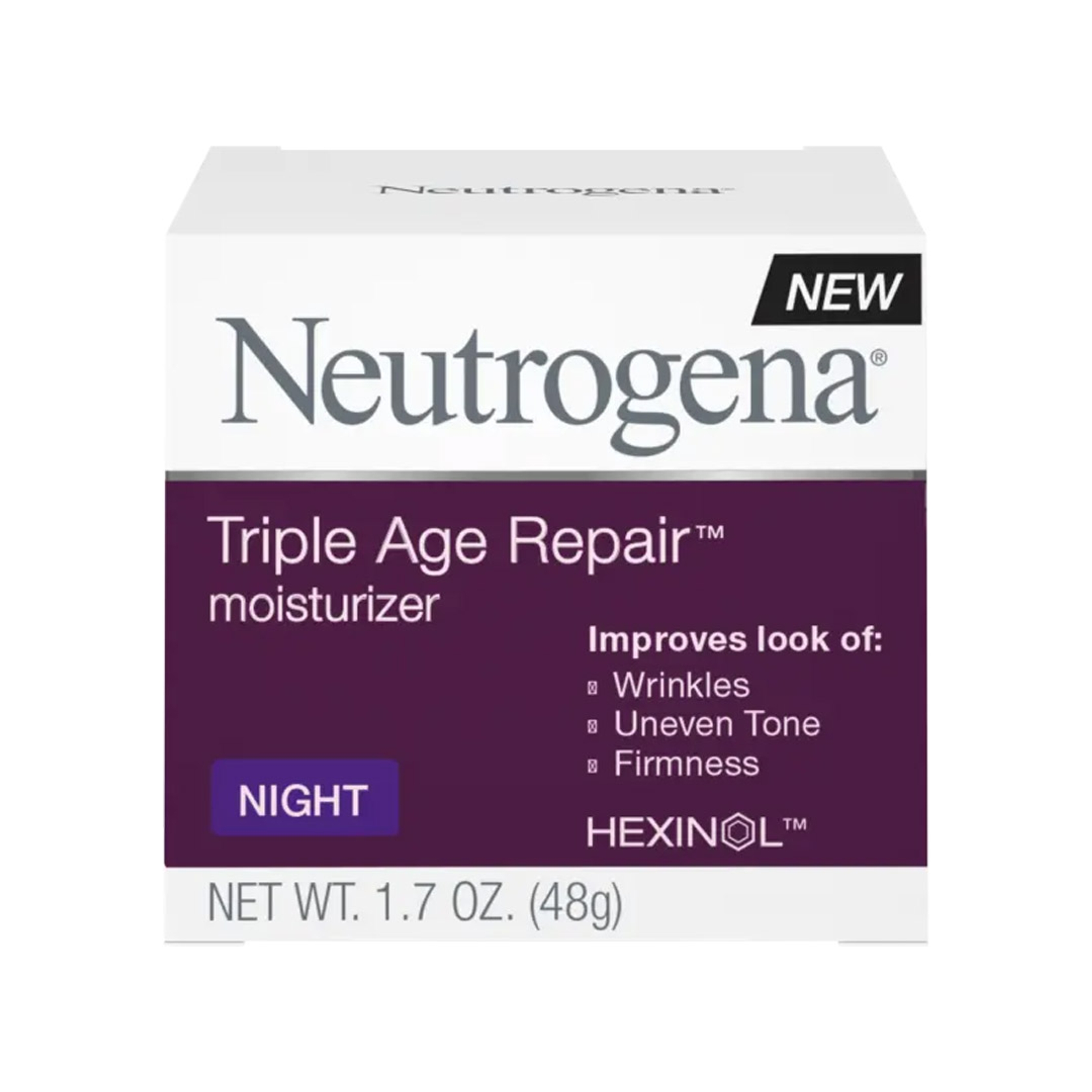 Neutrogena Triple Age Repair Night Moisturizer 1.7 oz - Anti-Wrinkle Face Cream with Hexinol Technology & Vitamin C 9